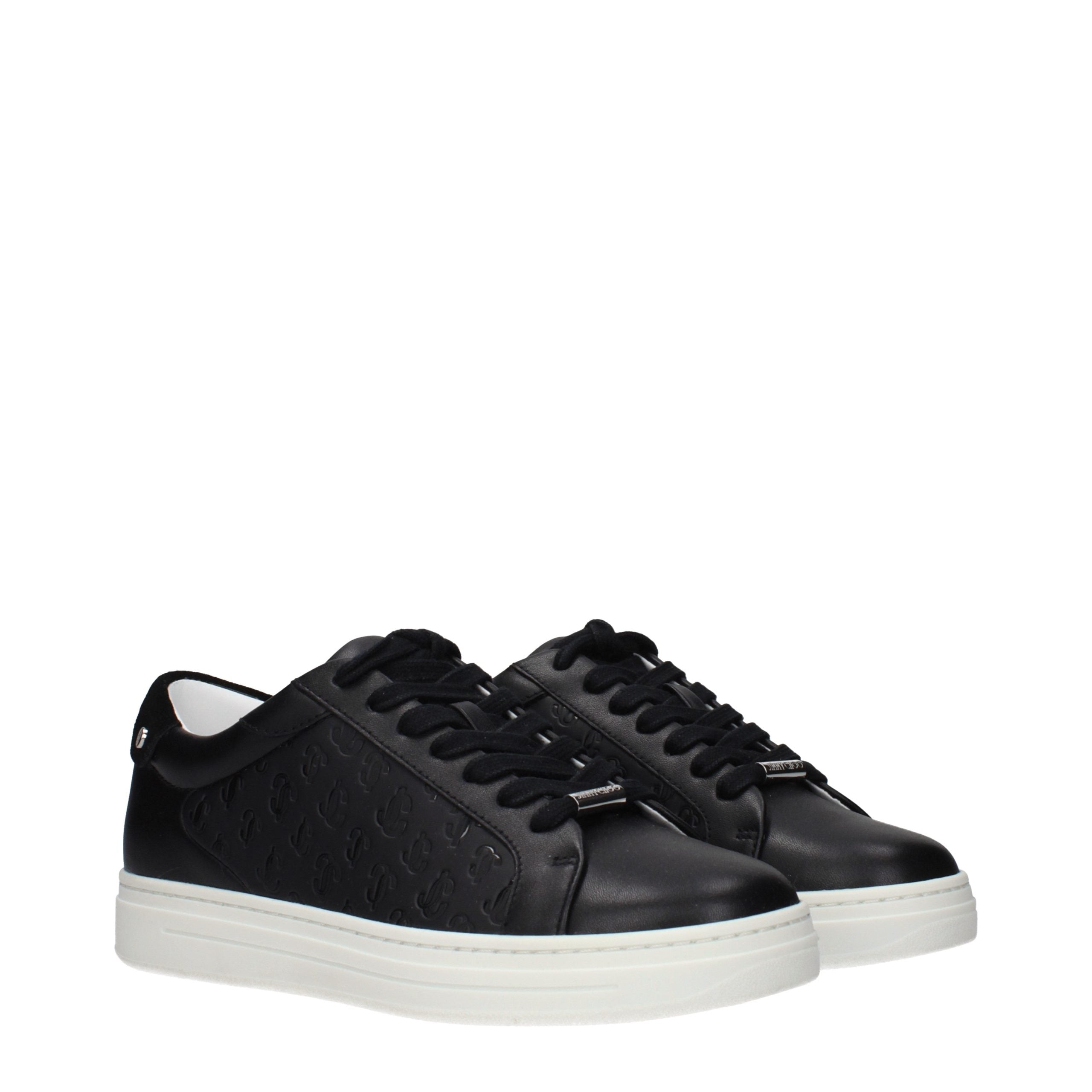 Jimmy Choo Schwarze Leder Low-Top-Sneaker-2