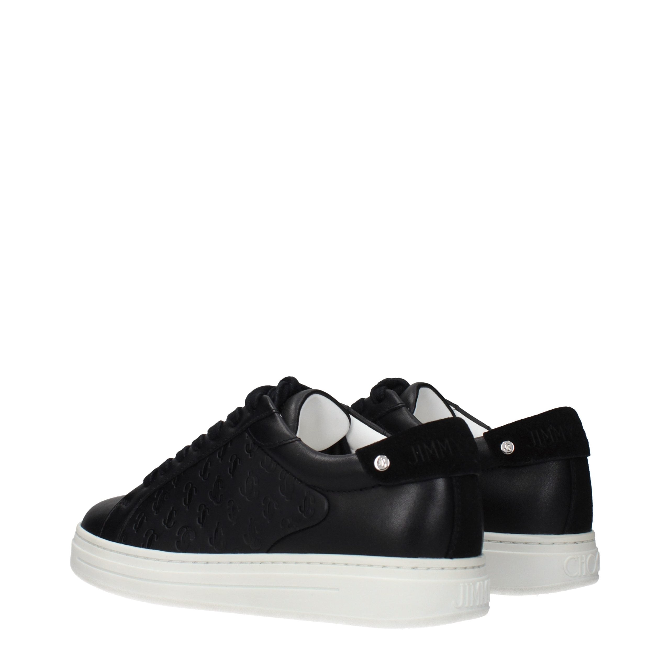 Jimmy Choo Schwarze Leder Low-Top-Sneaker-4