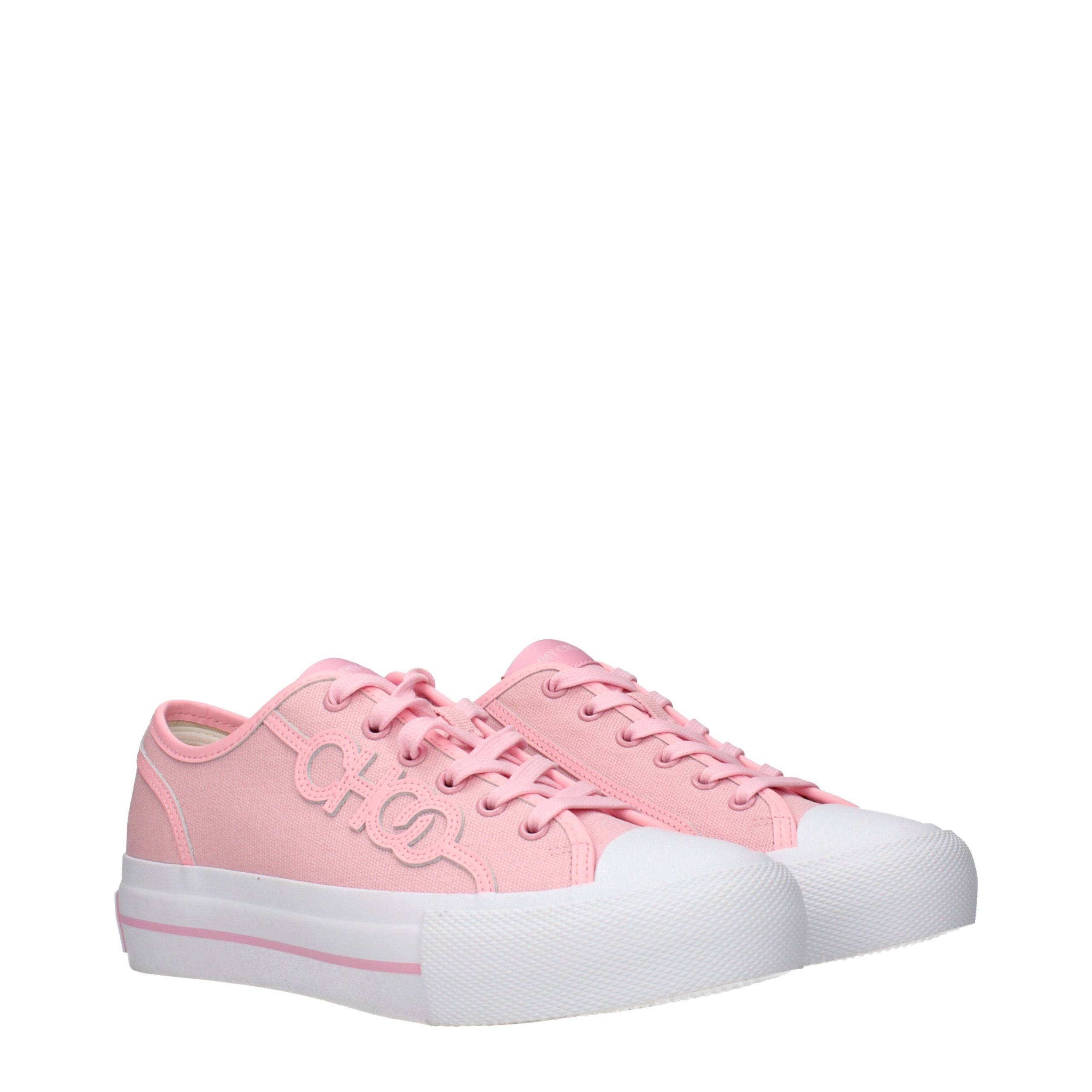 Jimmy Choo Pink Fabric Low Top Sneakers-2