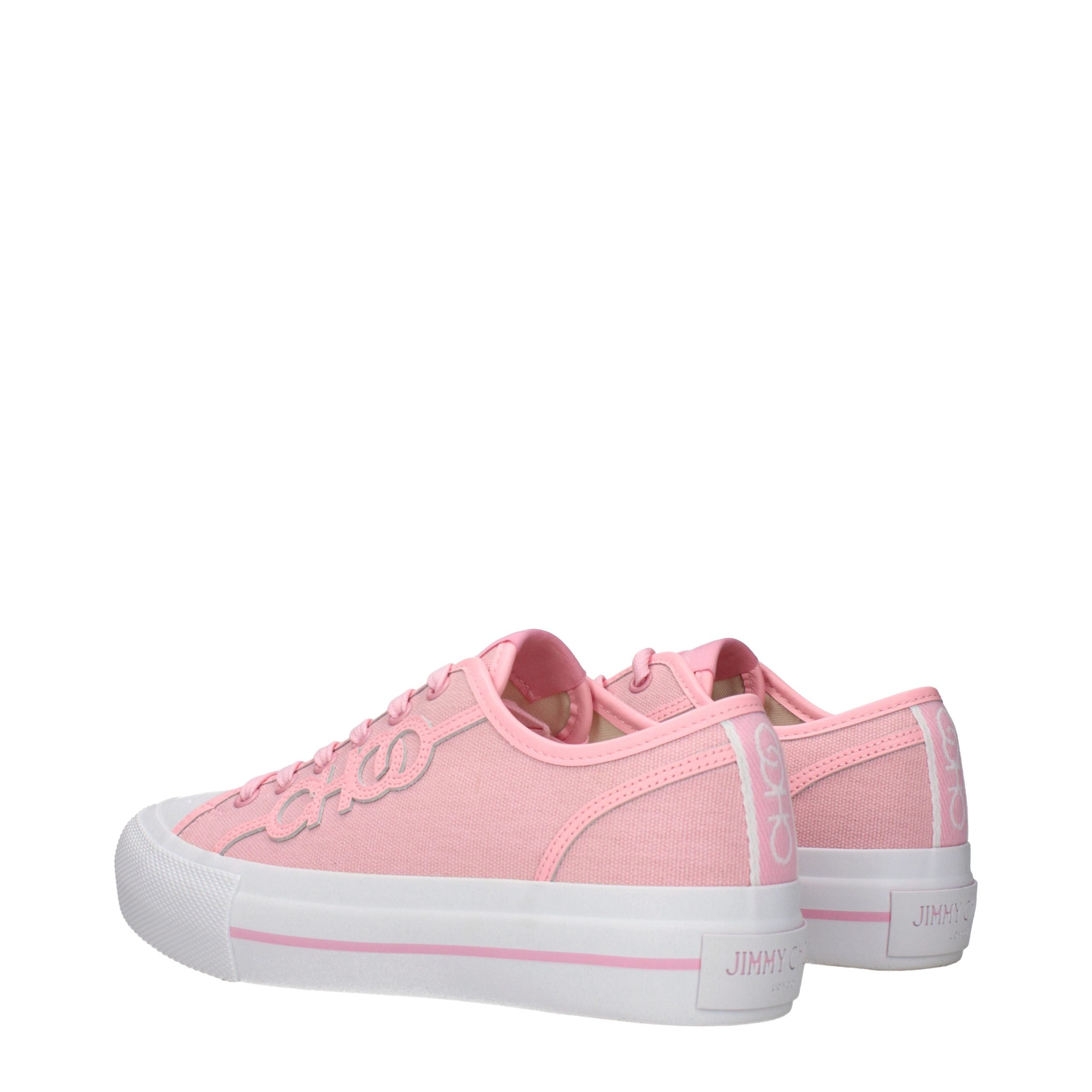 Jimmy Choo Pink Fabric Low Top Sneakers-4