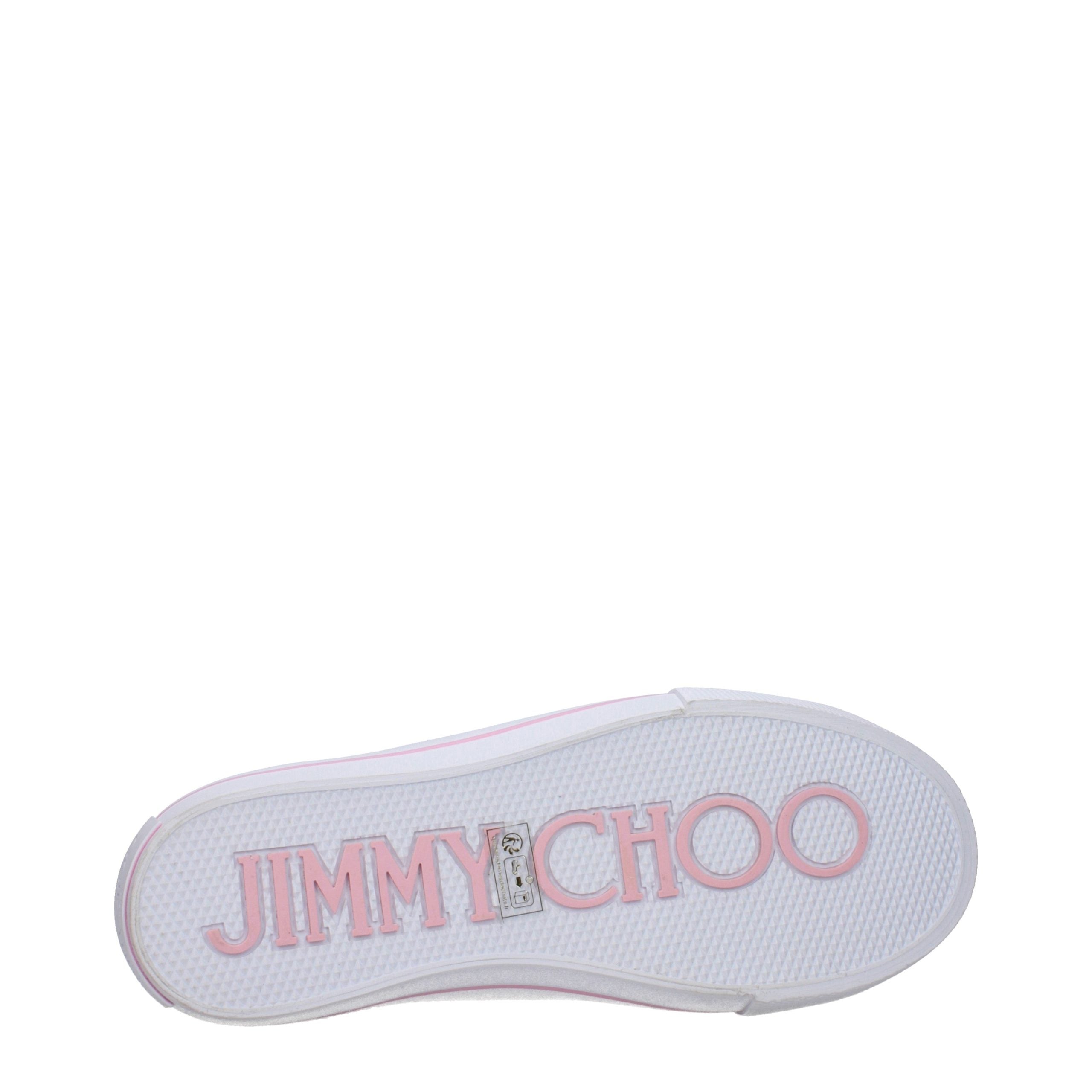 Jimmy Choo Pink Fabric Low Top Sneakers-5