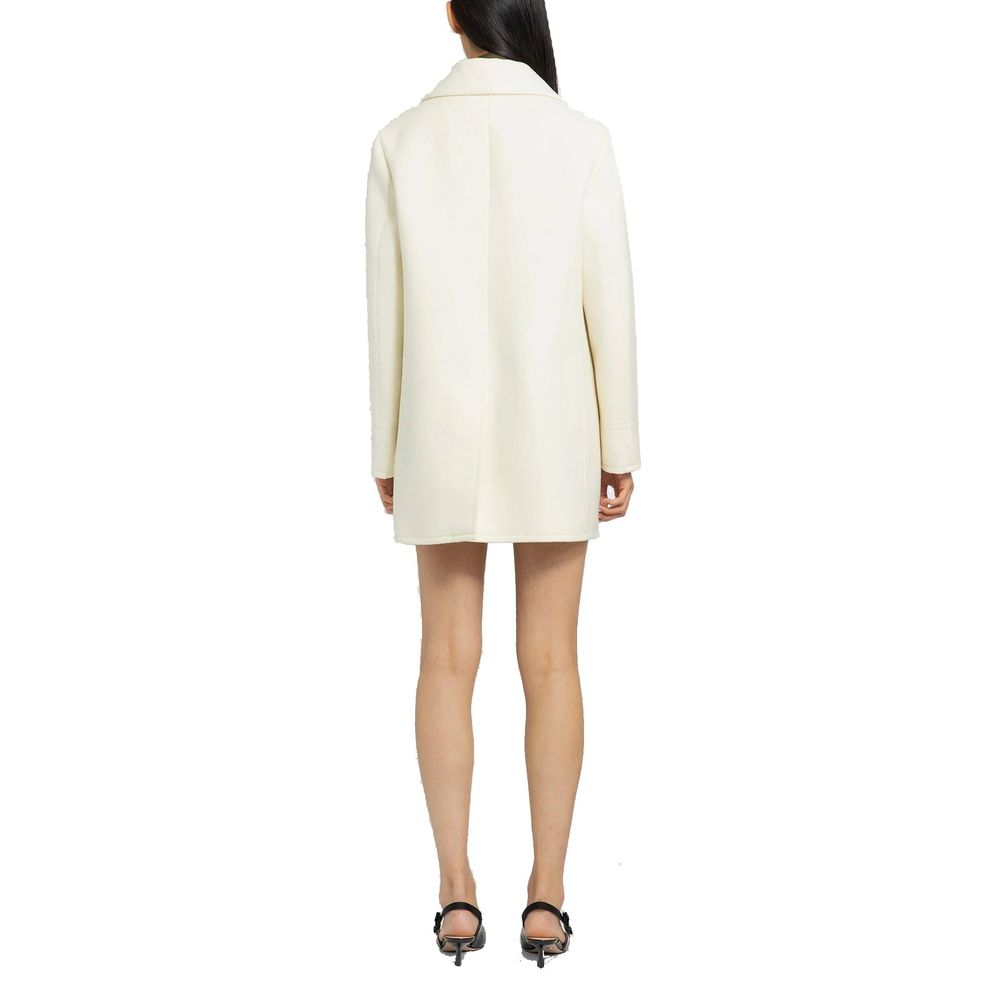 Prada Weißer Wollmantel-3