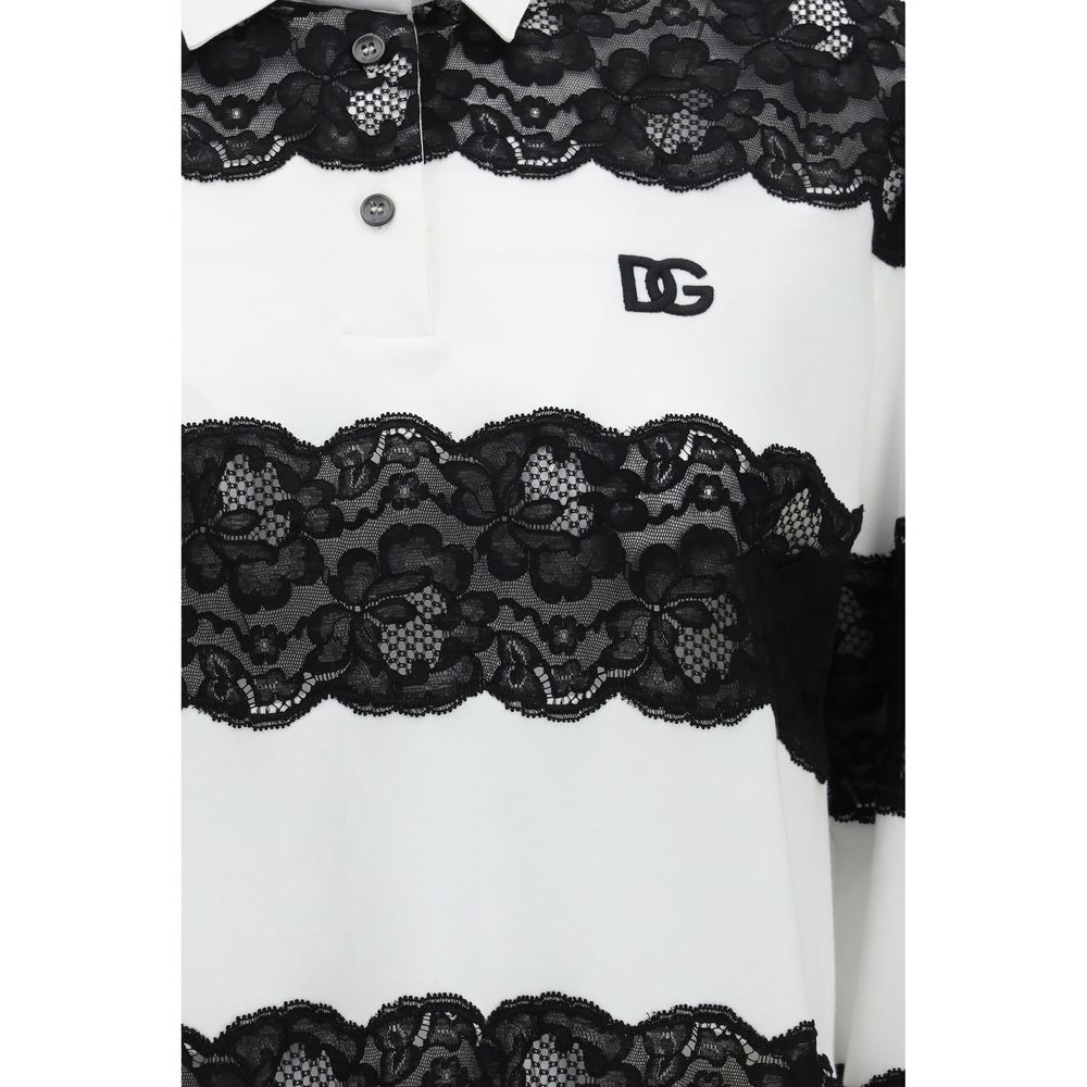 Dolce & Gabbana Weißes Poloshirt aus Baumwolle-3