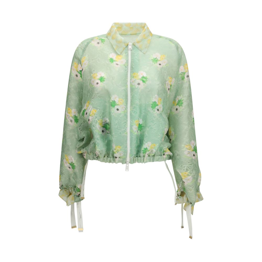 Fendi Zweifarbige Seiden Bomberjacke-1