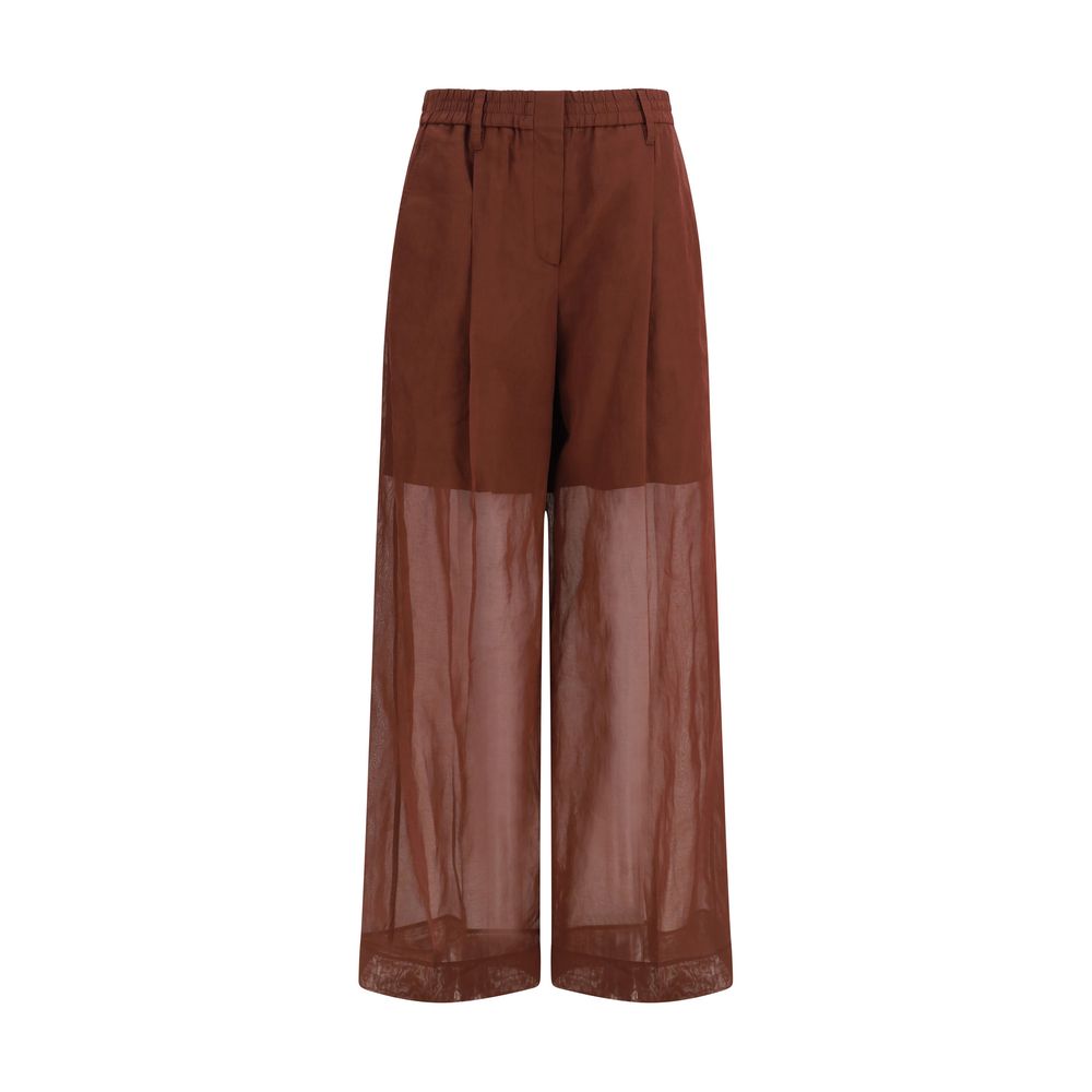 Brunello Cucinelli Brown Cotton Leisure Trousers