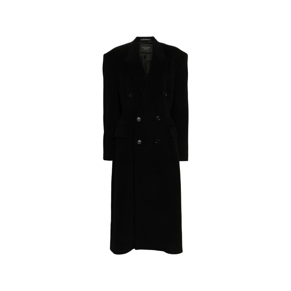 Balenciaga Schwarzer Kaschmir-Mantel-1