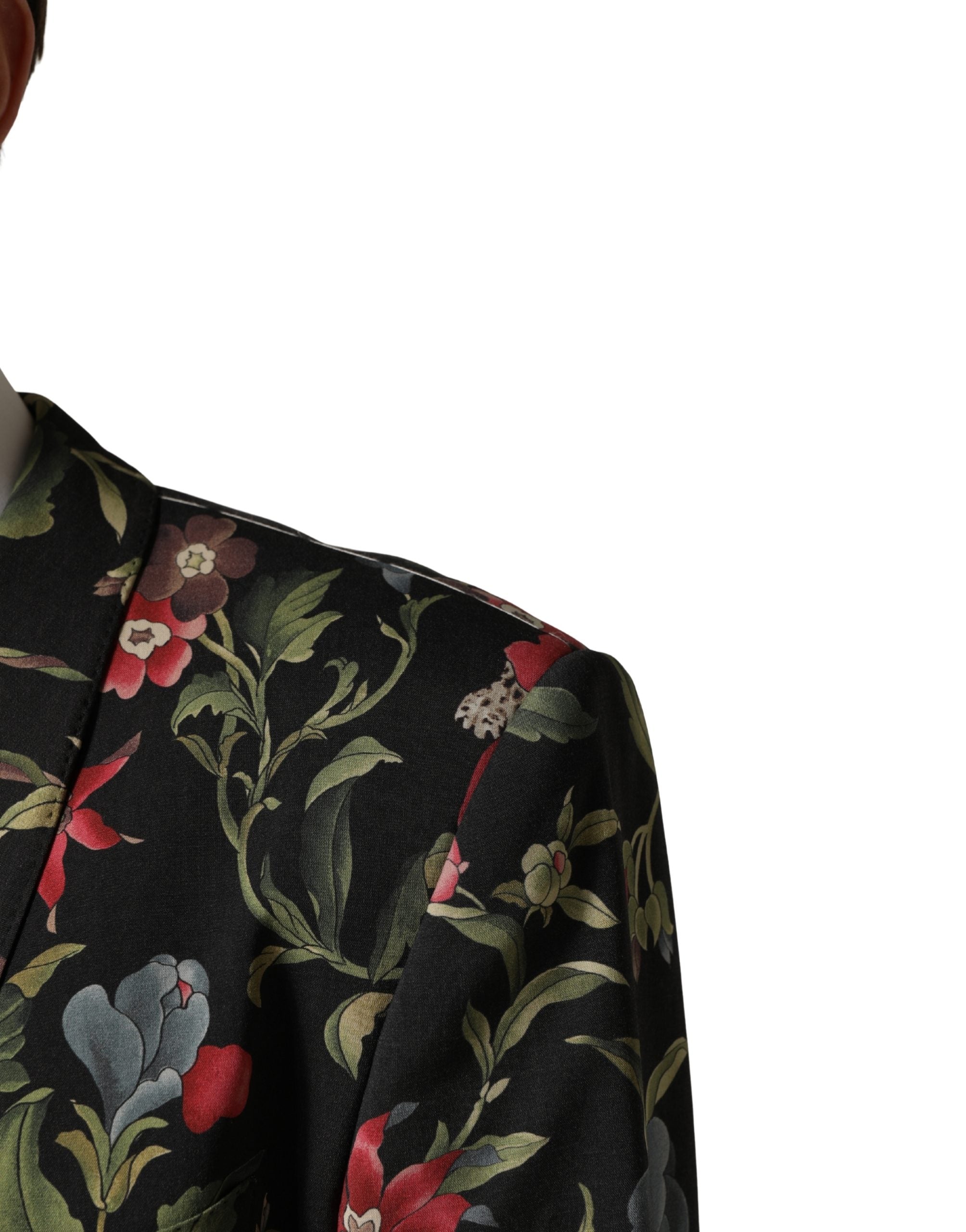 Dolce & Gabbana Mehrfarbige Blumen-Leoparden-Sakko mit 1 Knopf für Herren-6