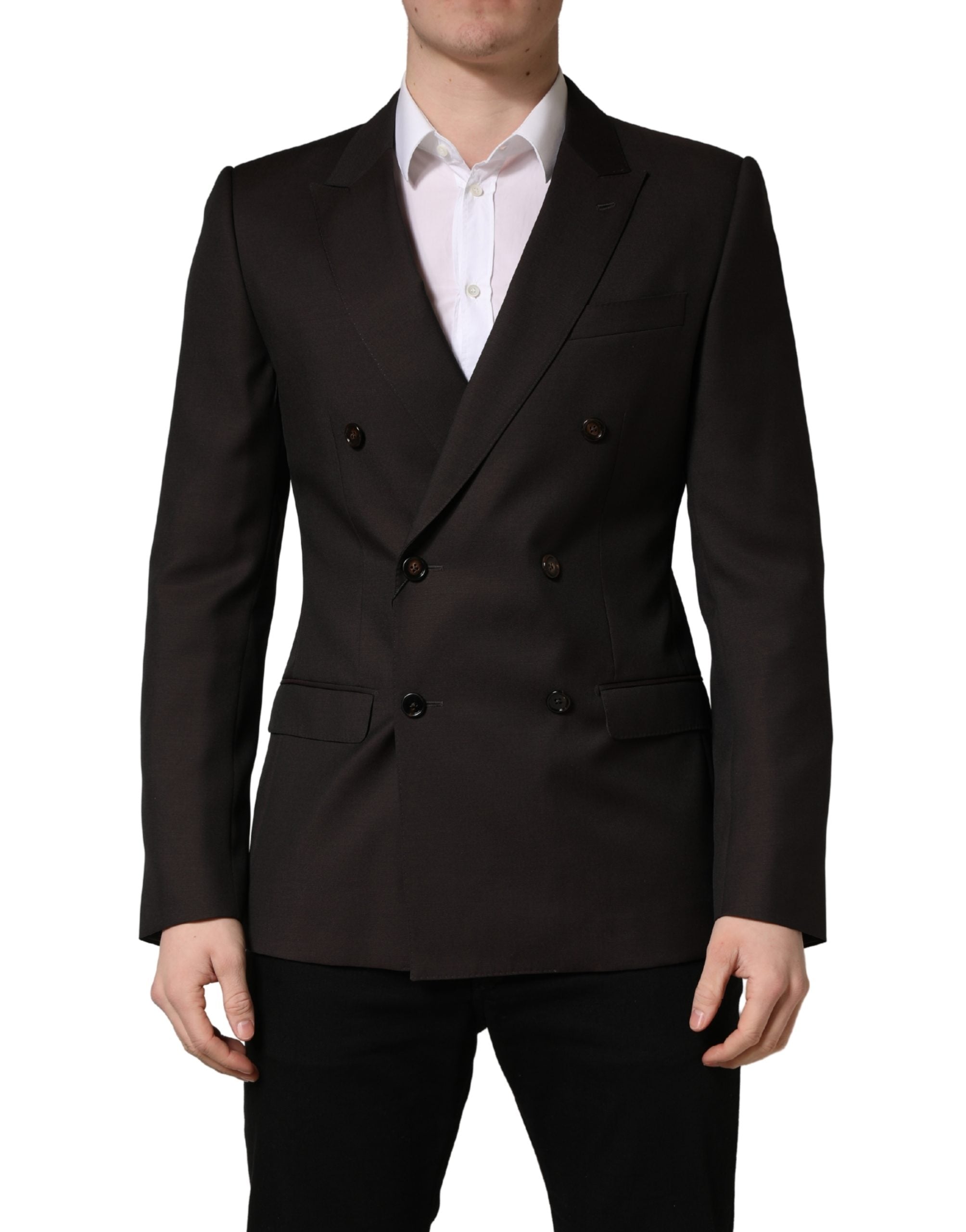 Dolce & Gabbana Dunkelviolette Woll-Sakko mit Doppelreihenknöpfen-2