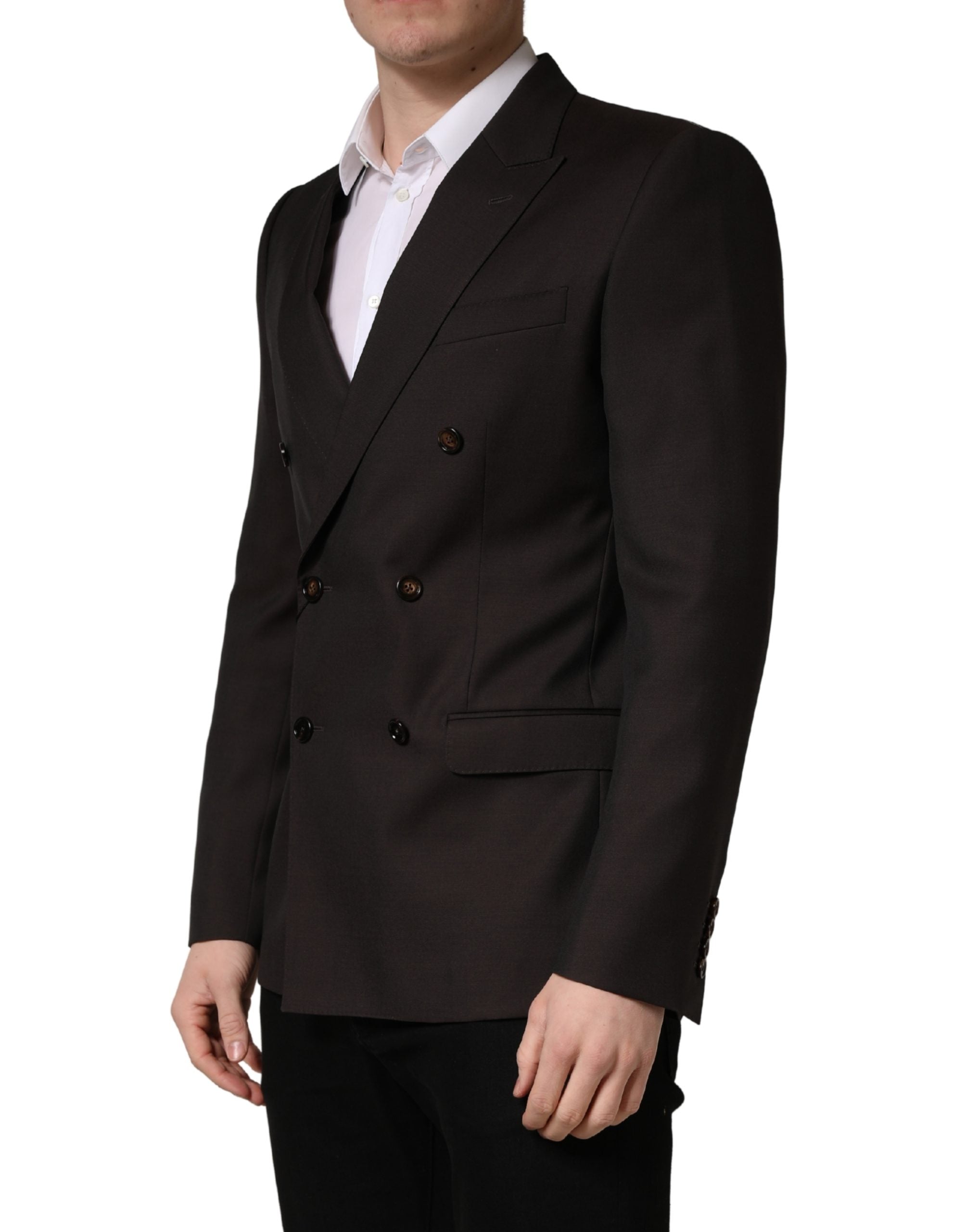 Dolce & Gabbana Dunkelviolette Woll-Sakko mit Doppelreihenknöpfen-3