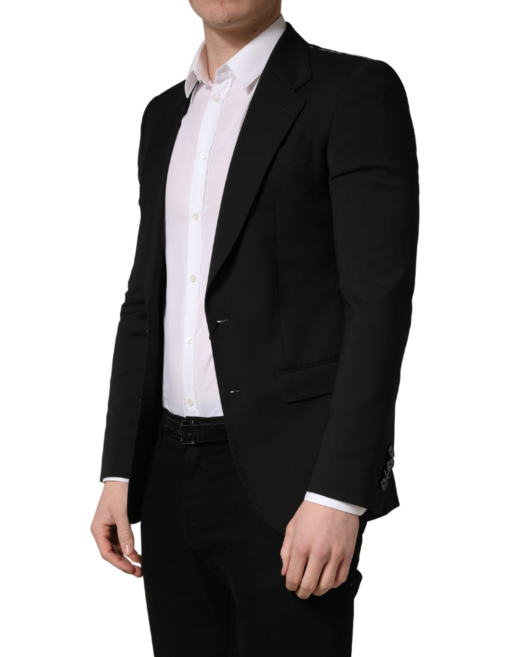 Dolce & Gabbana Schwarze Polyester-Sakko für Herren mit 2 Knöpfen-3