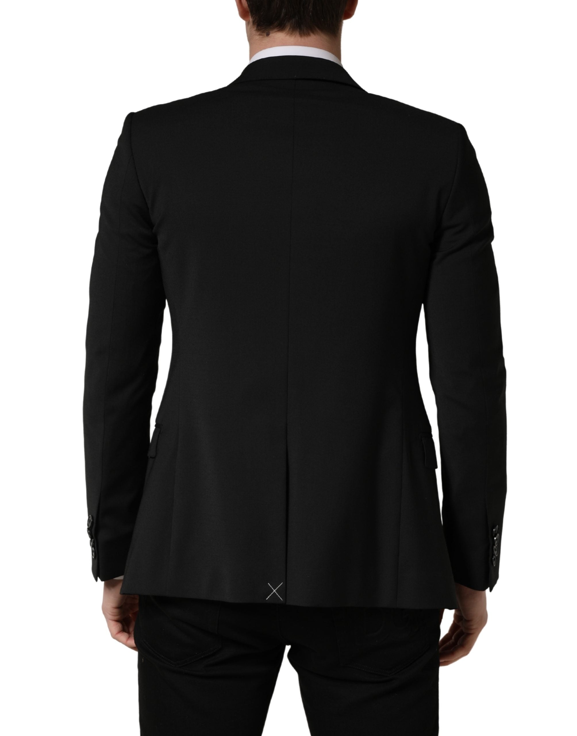 Dolce & Gabbana Schwarze Polyester-Sakko für Herren mit 2 Knöpfen-4