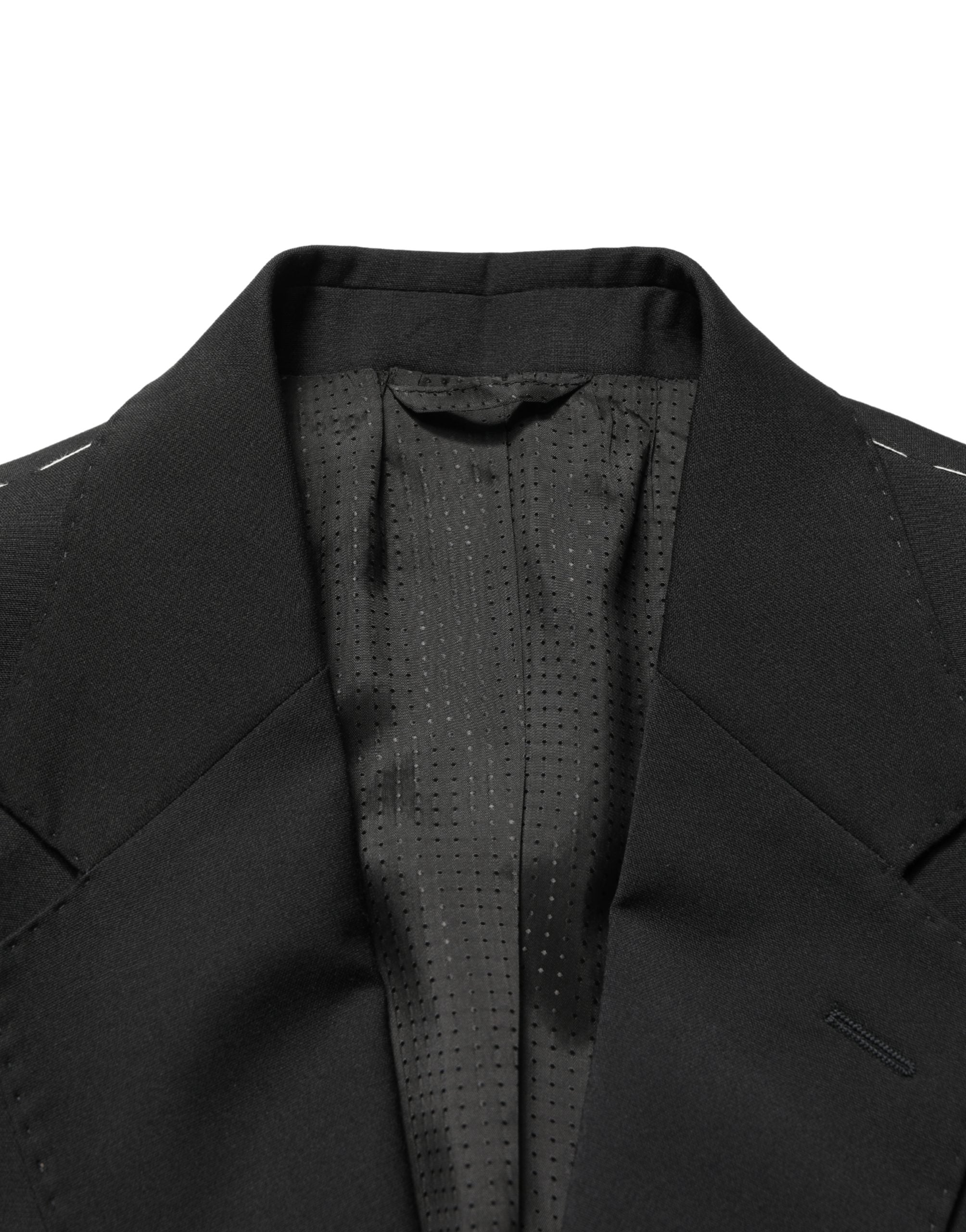 Dolce & Gabbana Schwarze Polyester-Sakko für Herren mit 2 Knöpfen-6