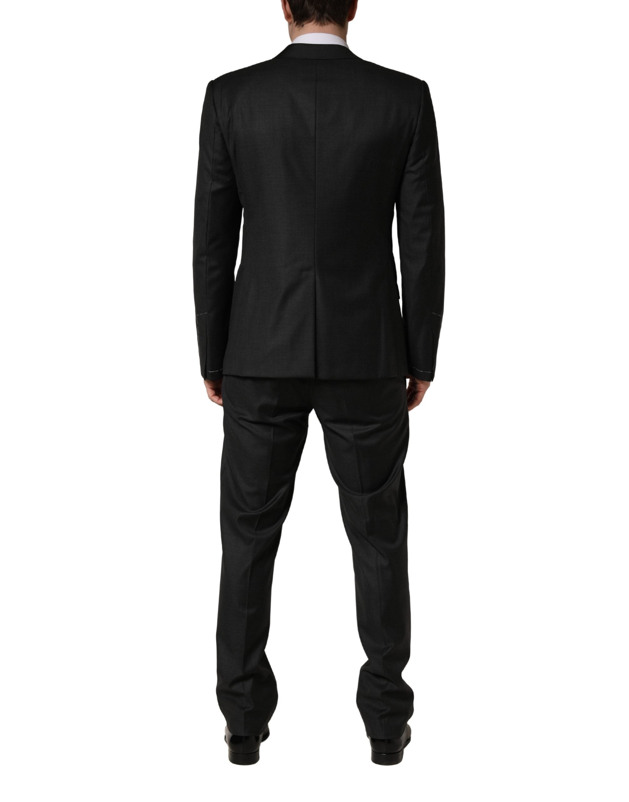 Dolce & Gabbana Schwarzer Woll-Anzug im Slim Fit-Stil, 3-teilig für Herren-4