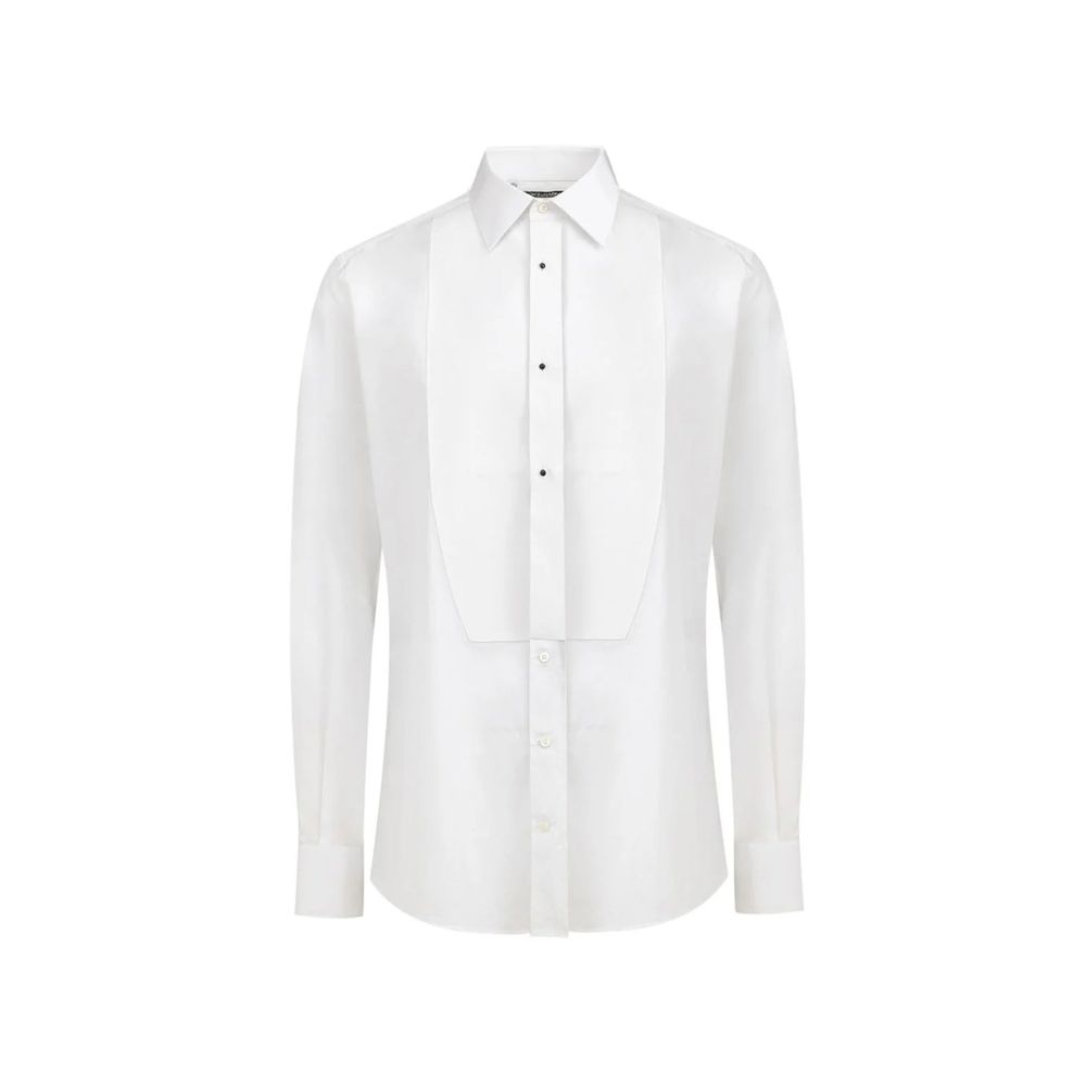 Dolce & Gabbana Weißes Baumwollkleidhemd-1