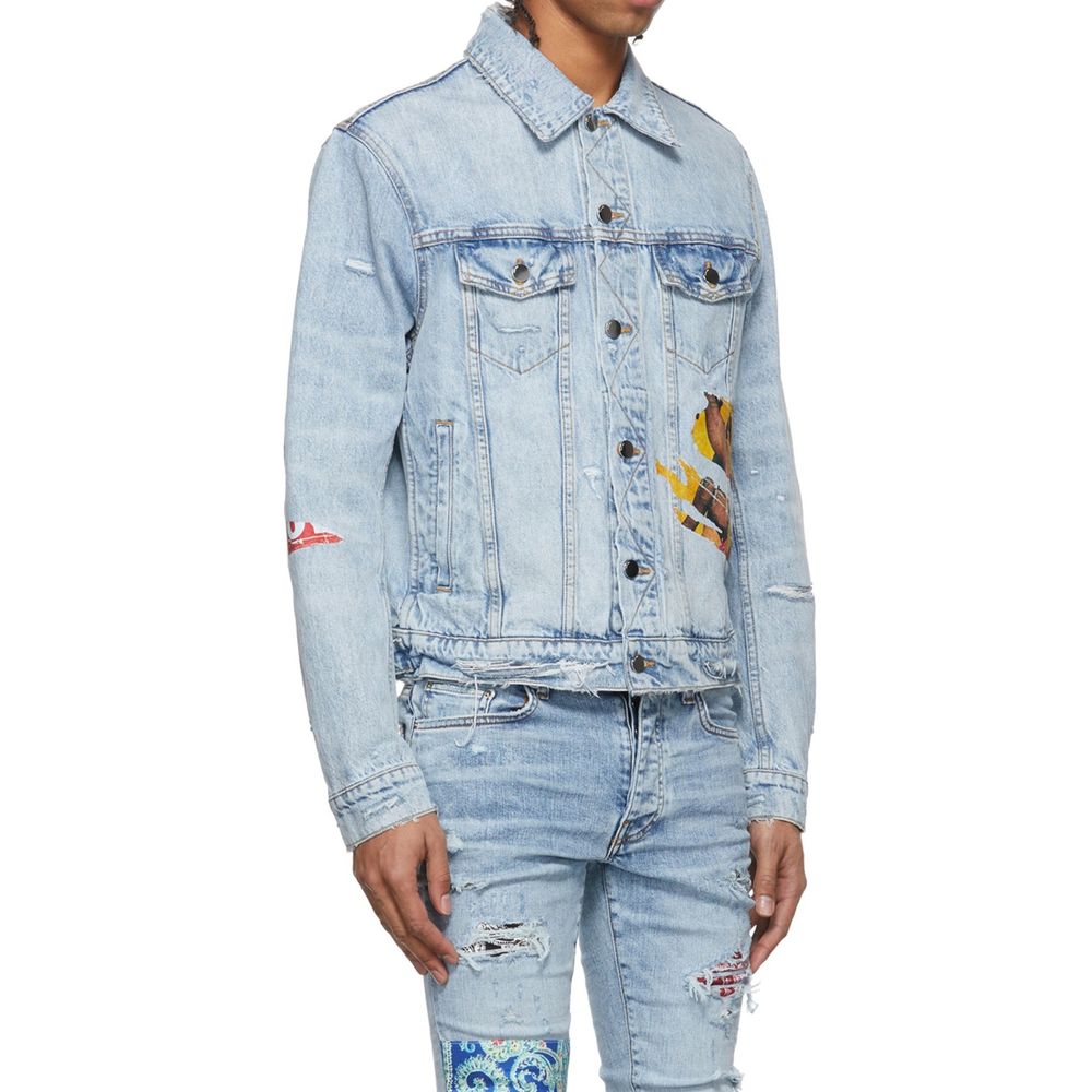 Amiri Blaue Baumwoll-Denimjacke-2
