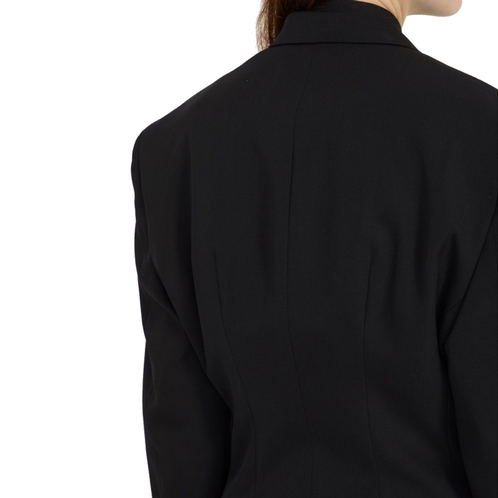 Balenciaga Schwarzer Wollmantel-4