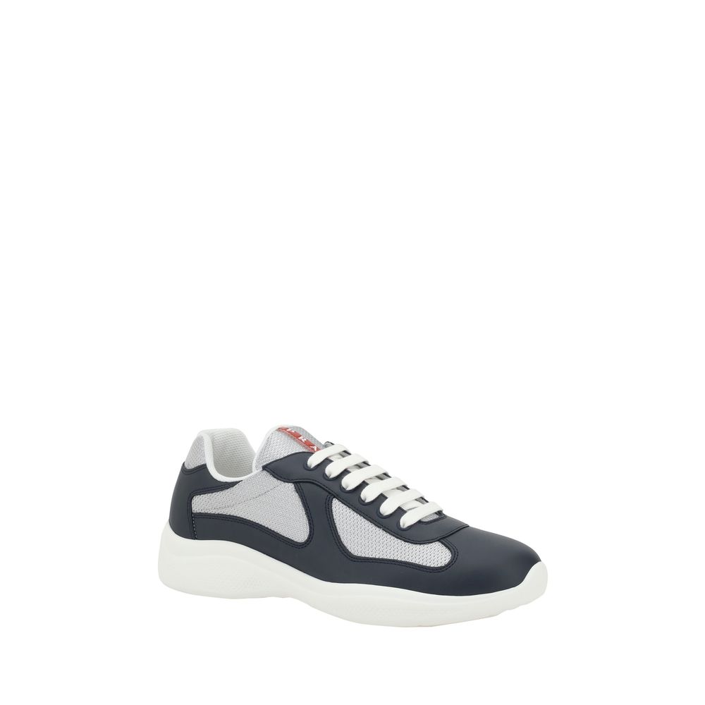 Prada Blue Calfskin Bos Taurus Athletic Sneakers-2