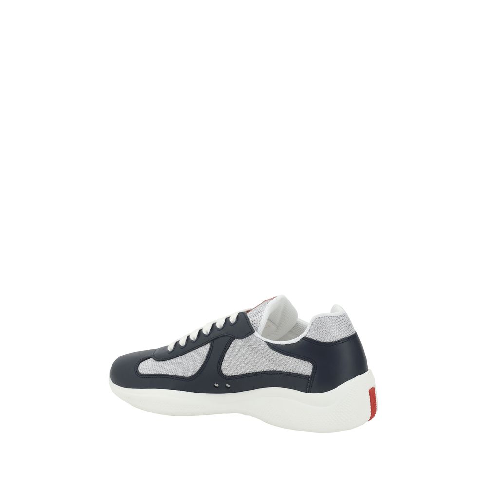 Prada Blue Calfskin Bos Taurus Athletic Sneakers-3