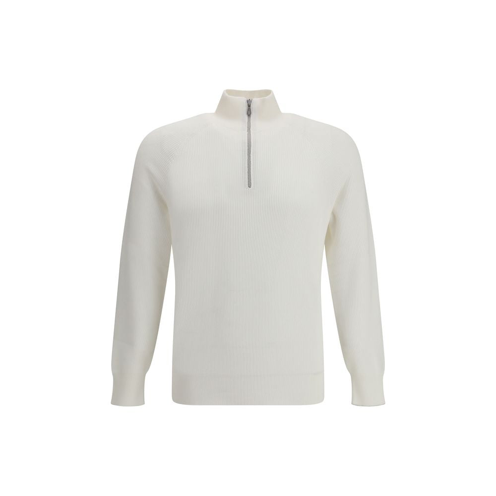 Brunello Cucinelli Weißes Baumwoll-Sweatshirt-1