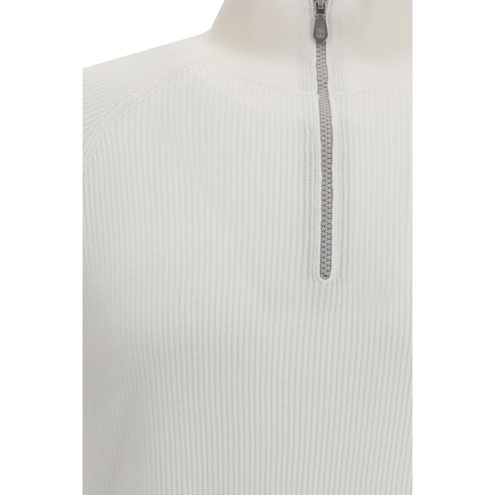 Brunello Cucinelli Weißes Baumwoll-Sweatshirt-3