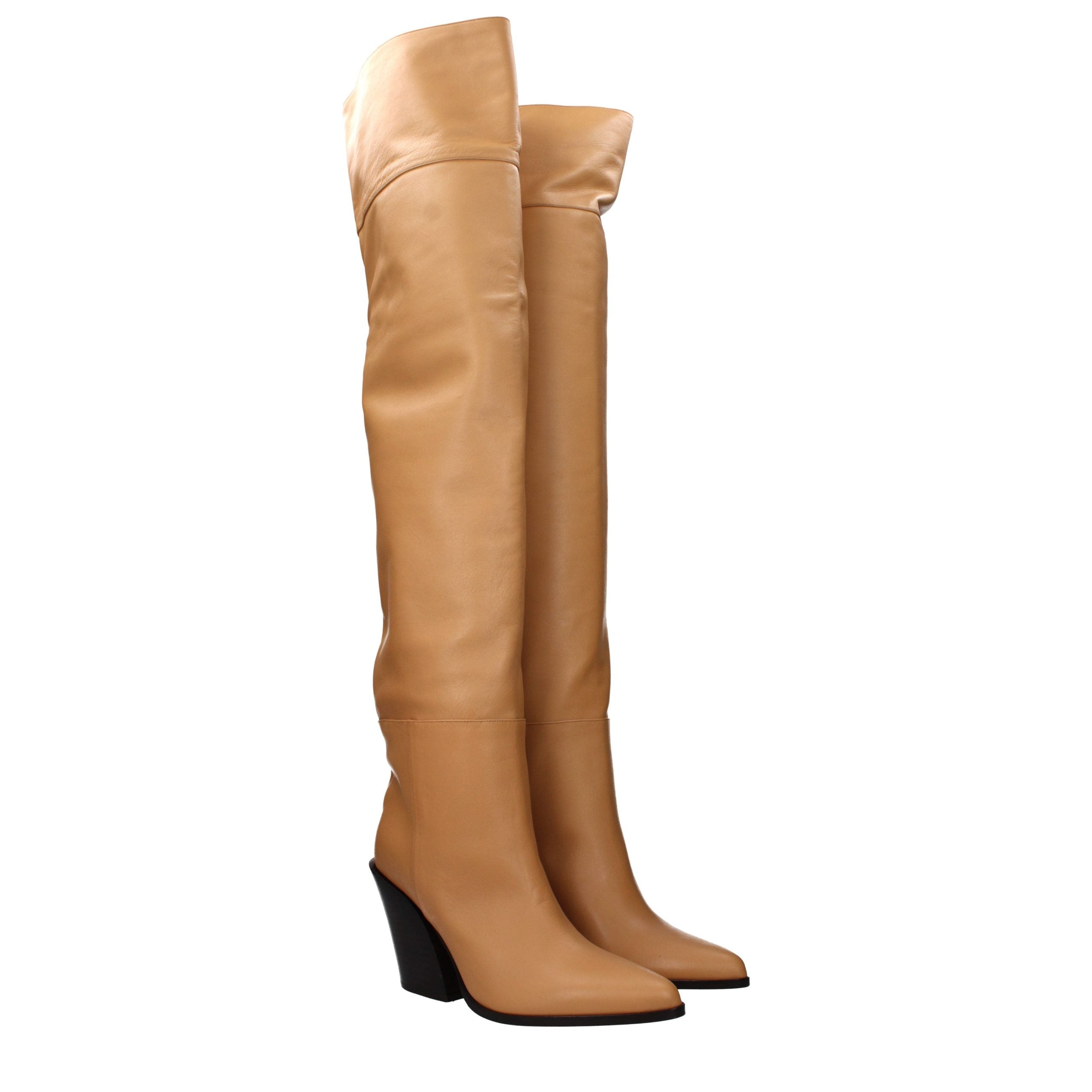 Jimmy Choo Beige Leder Stiefeletten-2