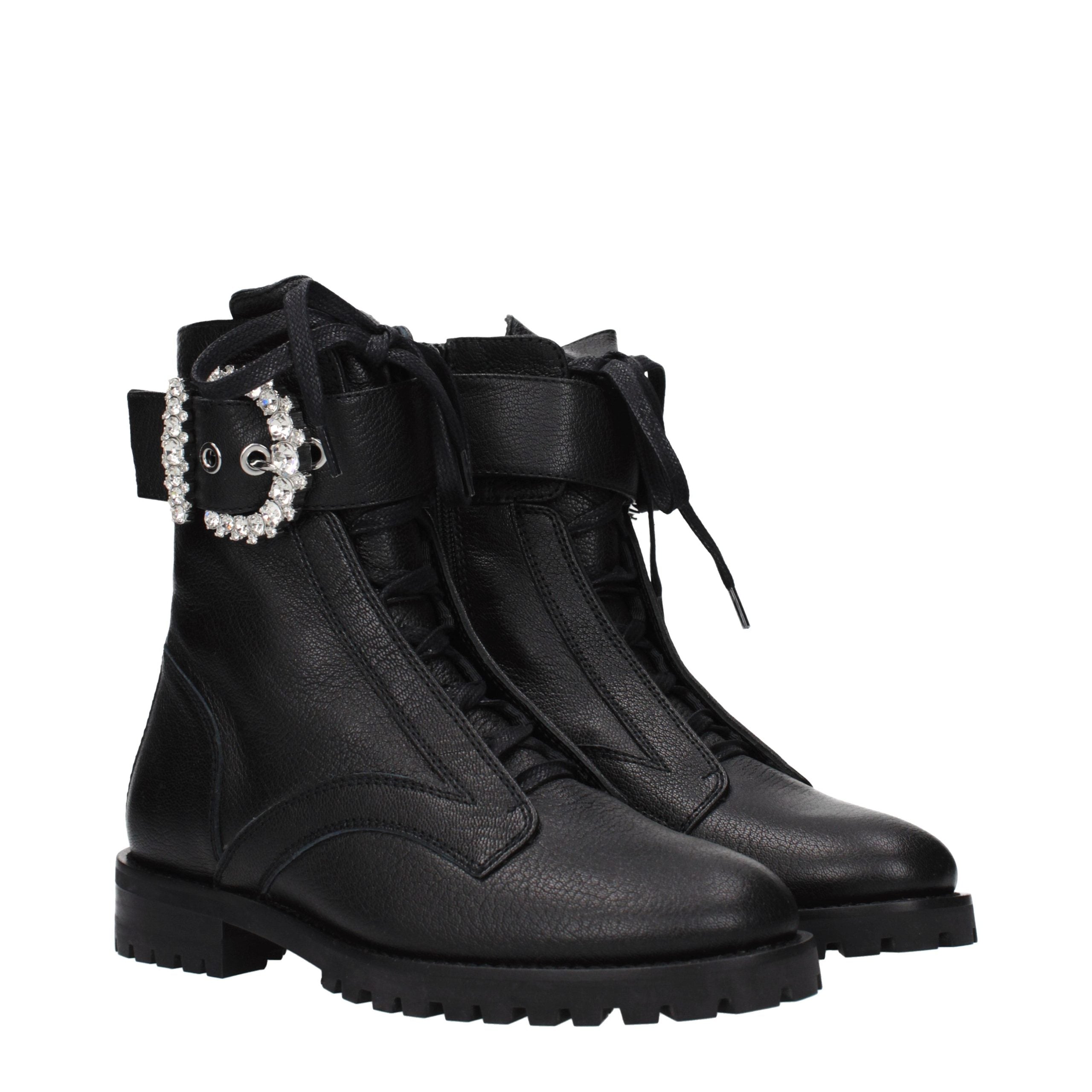Jimmy Choo Schwarze Leder-Stiefeletten-2
