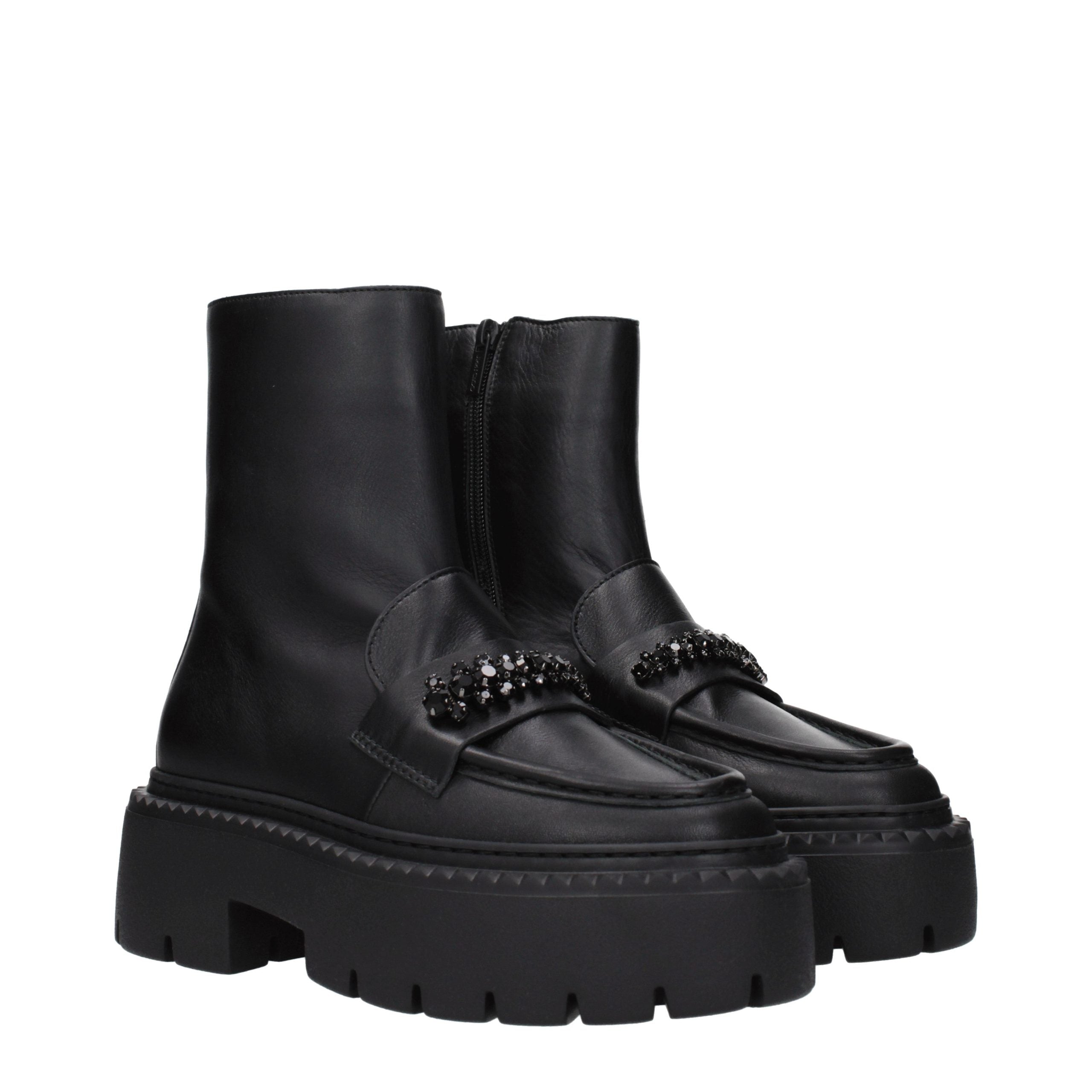 Jimmy Choo Schwarze Leder-Stiefeletten-2