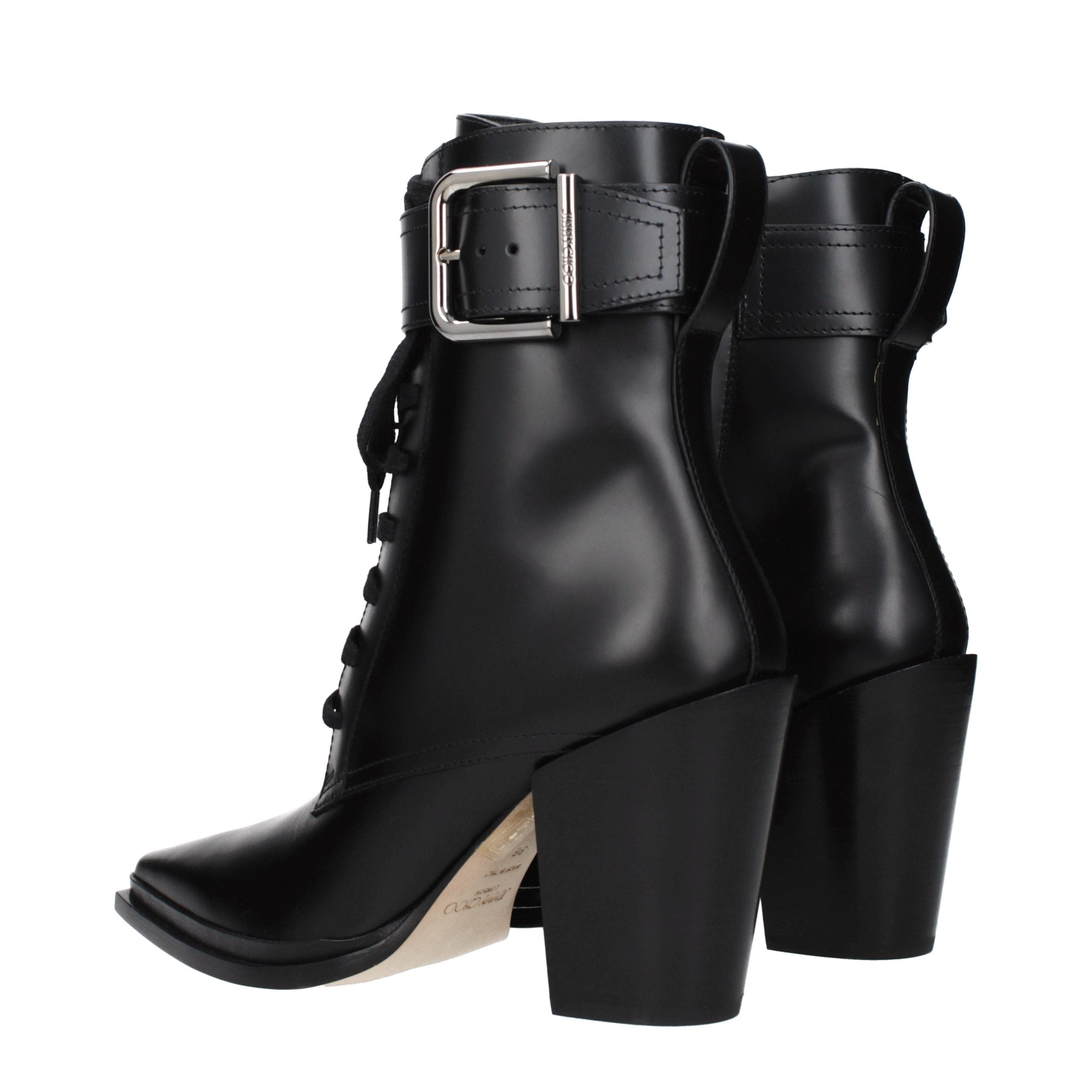 Jimmy Choo Schwarze Leder-Stiefeletten-4