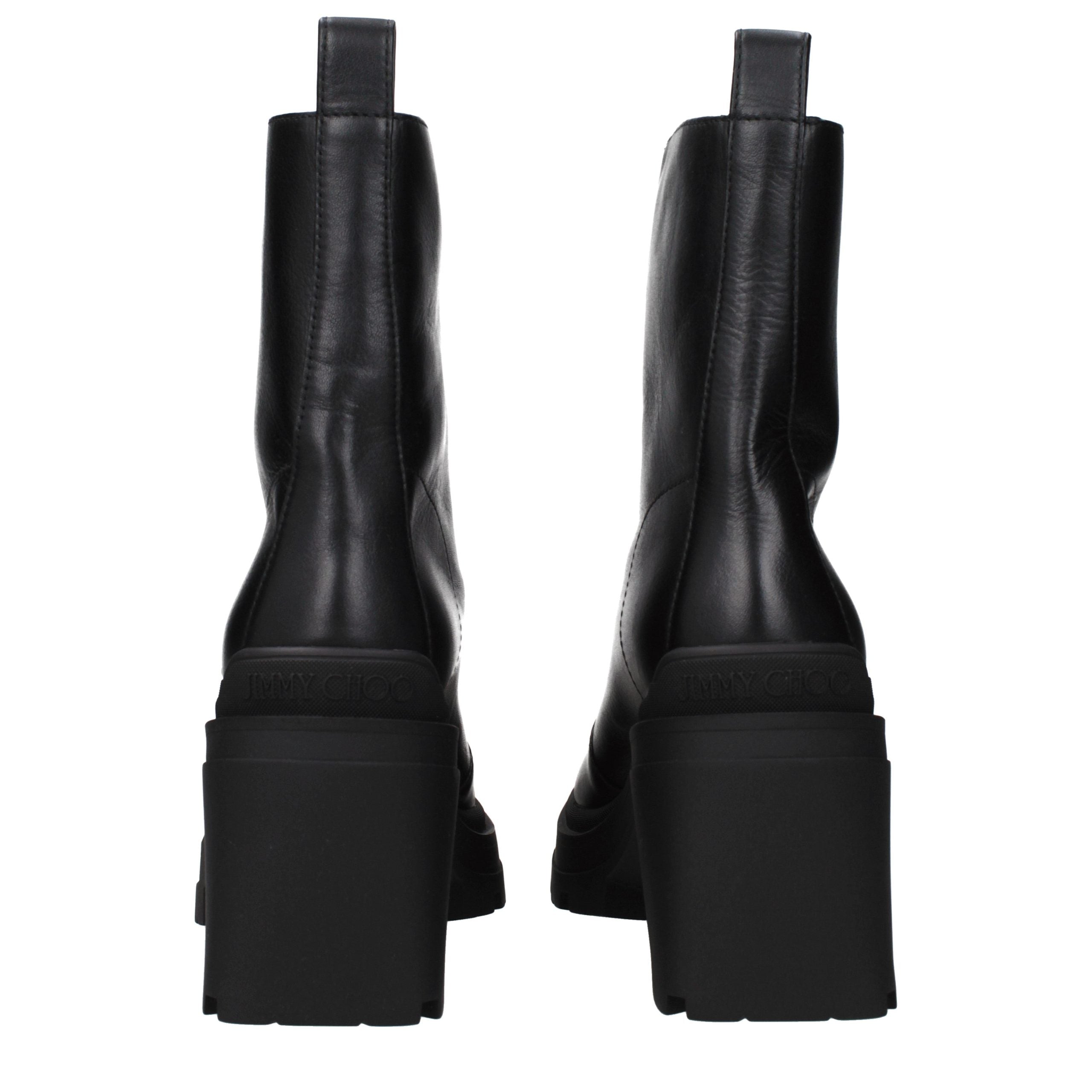 Jimmy Choo Schwarze Leder-Stiefeletten-5