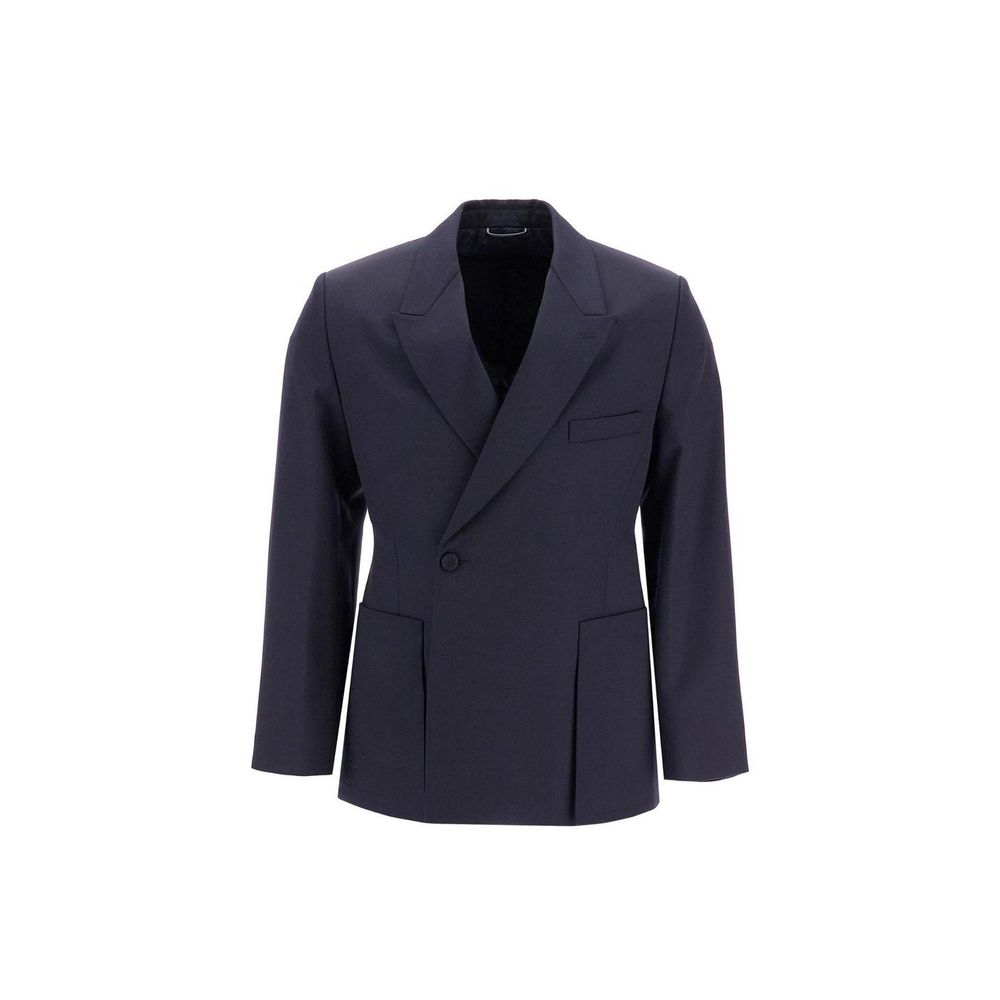 Dior Blaues Sakko aus reiner Schurwolle-1