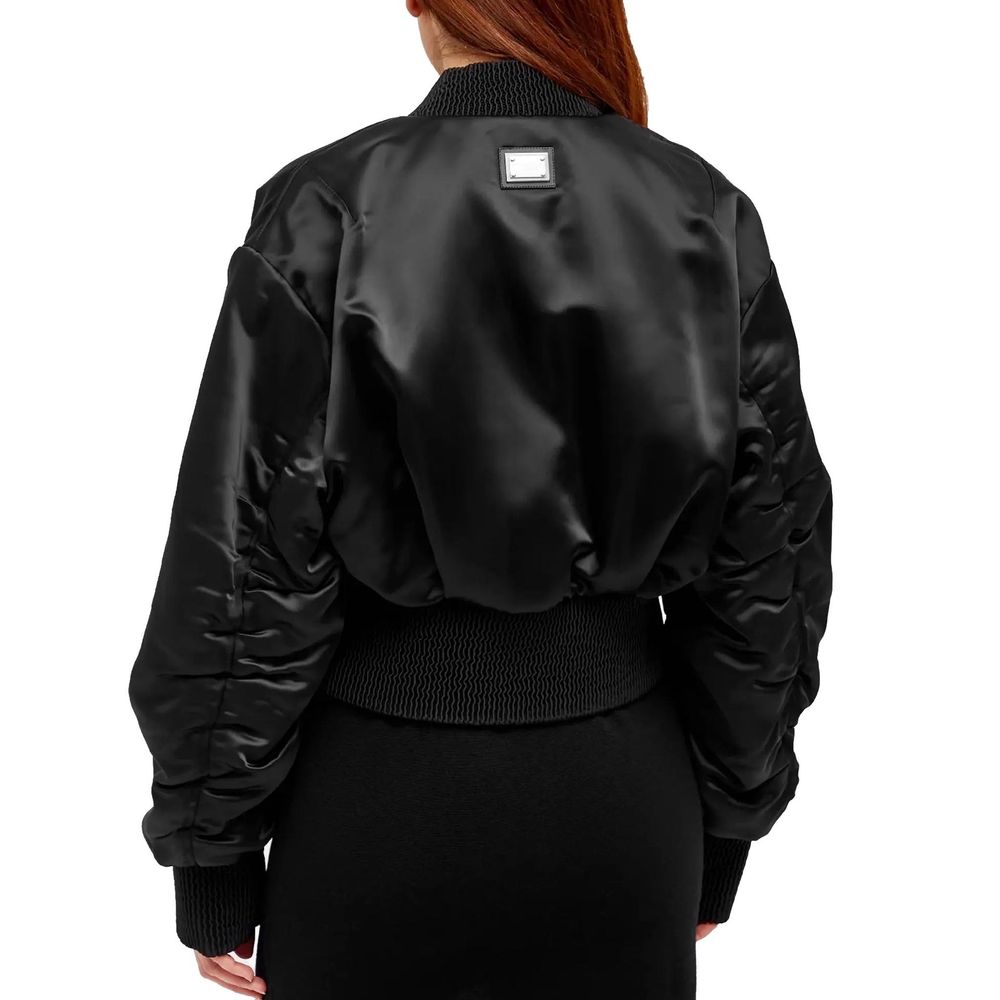 Dolce & Gabbana Schwarzer Bomber aus Acetat-3