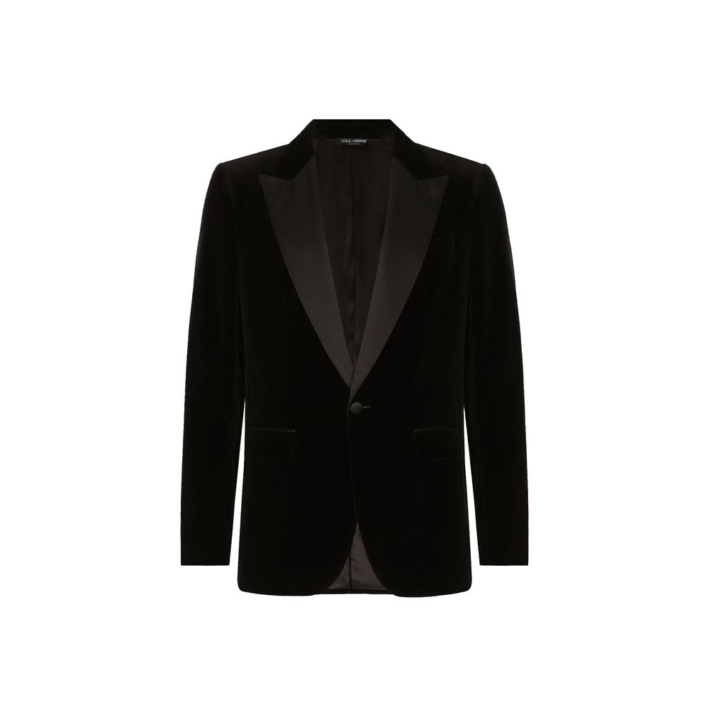 Dolce & Gabbana Schwarzer Baumwoll-Smoking-1