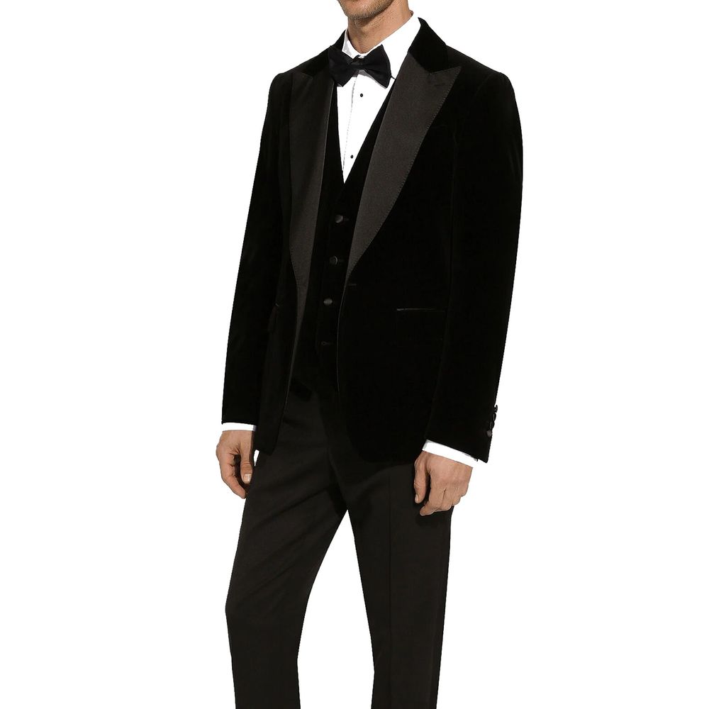Dolce & Gabbana Schwarzer Baumwoll-Smoking-2