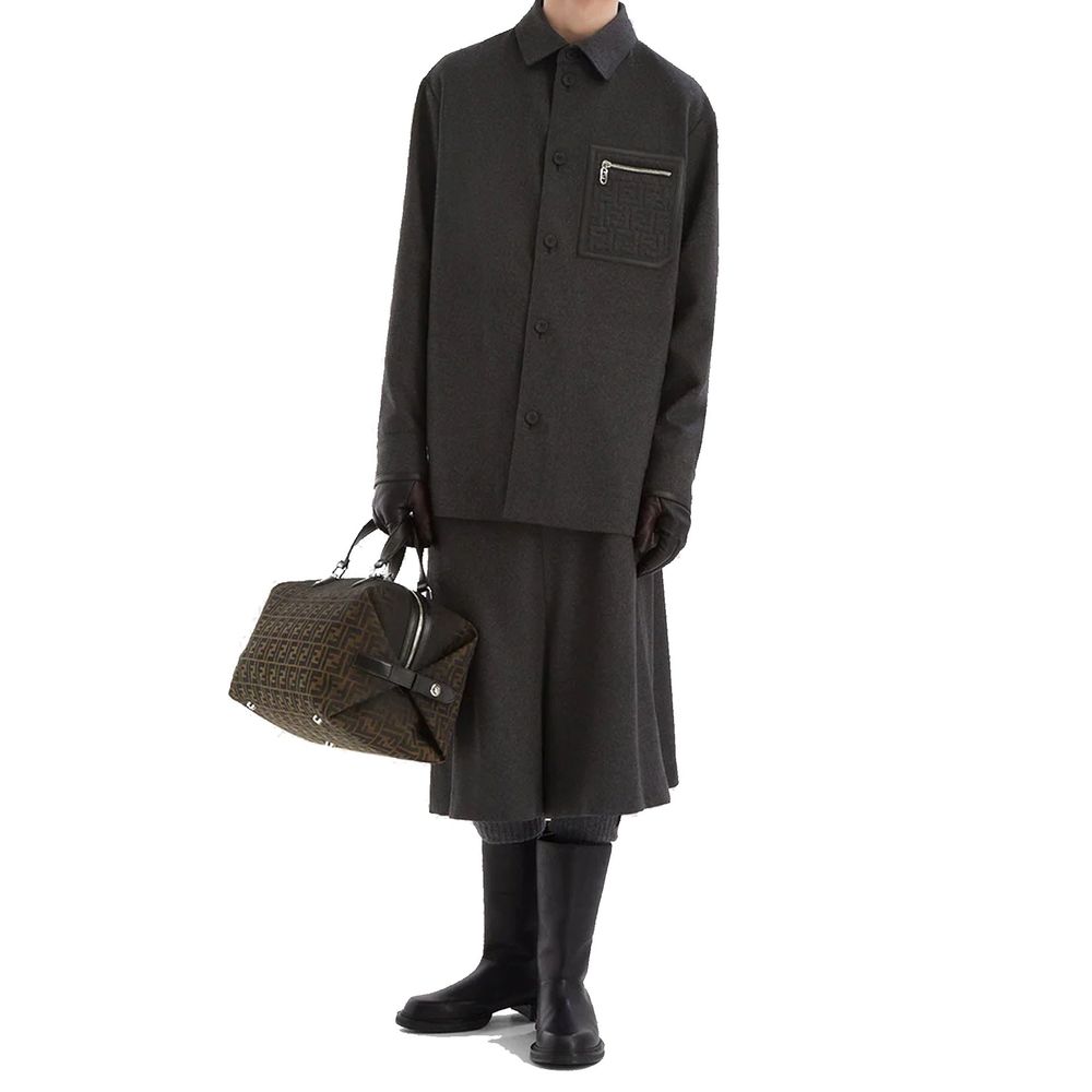 Fendi Grauer Kaschmir-Mantel-2