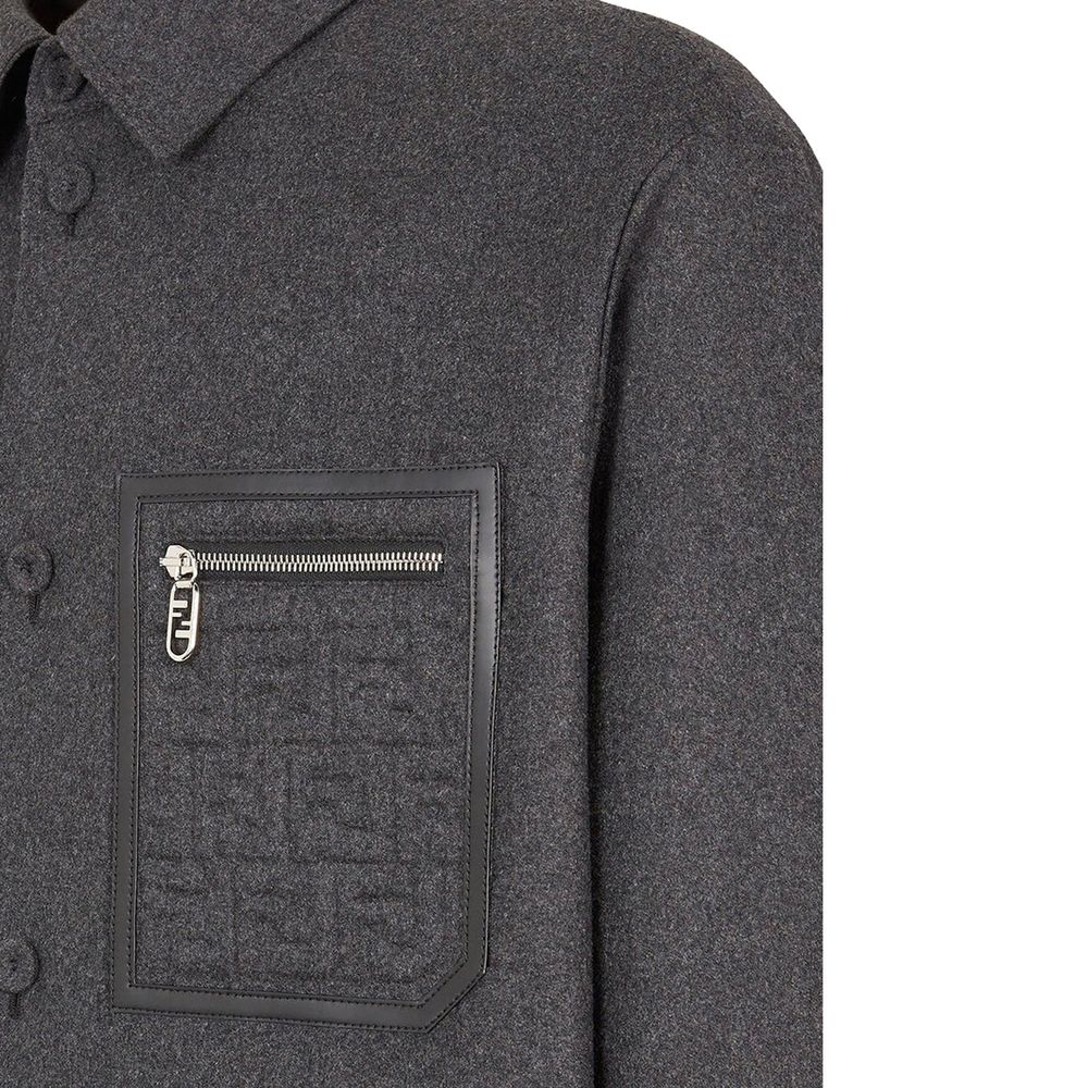Fendi Grauer Kaschmir-Mantel-4