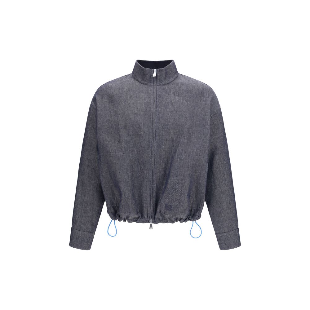 Fendi Blaue Jeansjacke aus Leinen-1