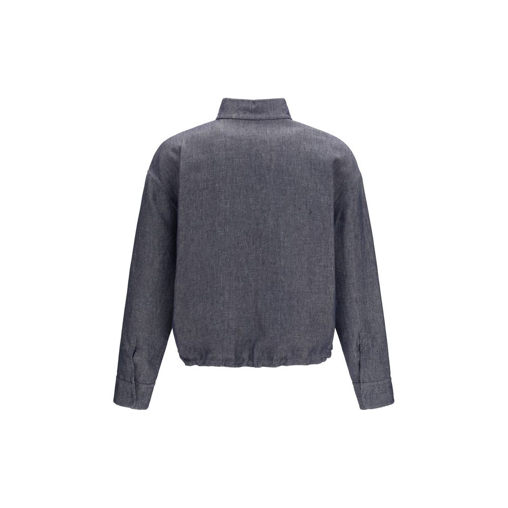 Fendi Blaue Jeansjacke aus Leinen-2