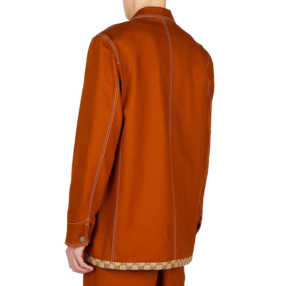 Gucci Brauner Baumwollmantel-4