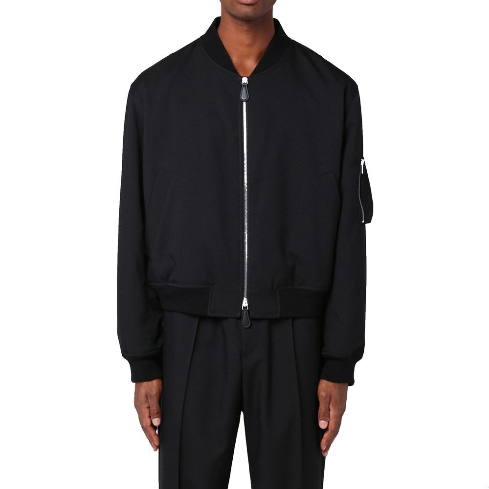 Jil Sander Schwarzer Bomber aus Polyester-2