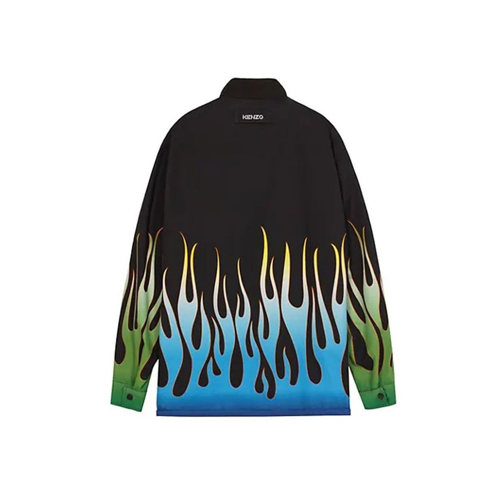 Kenzo Schwarze Baumwoll-Shell-Jacke-2