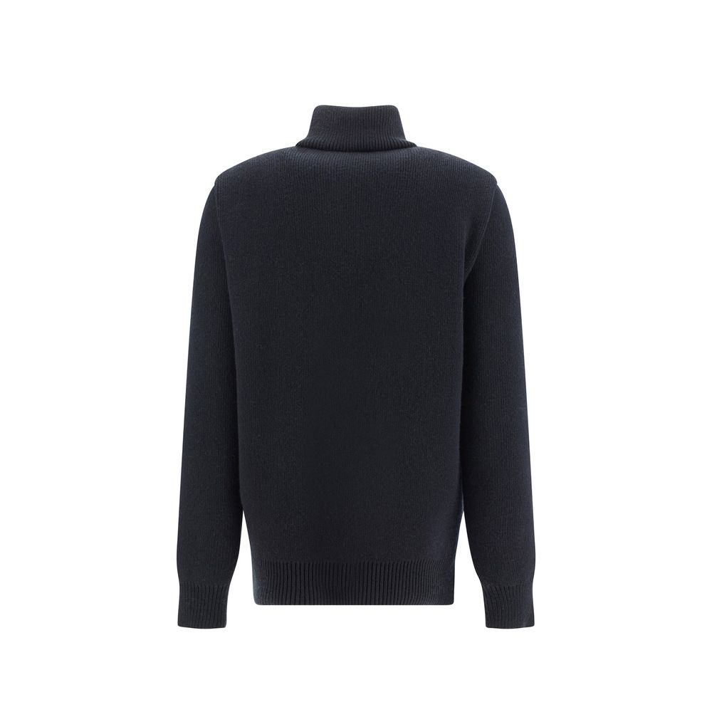 Loewe Schwarzer Lammfellmantel-3