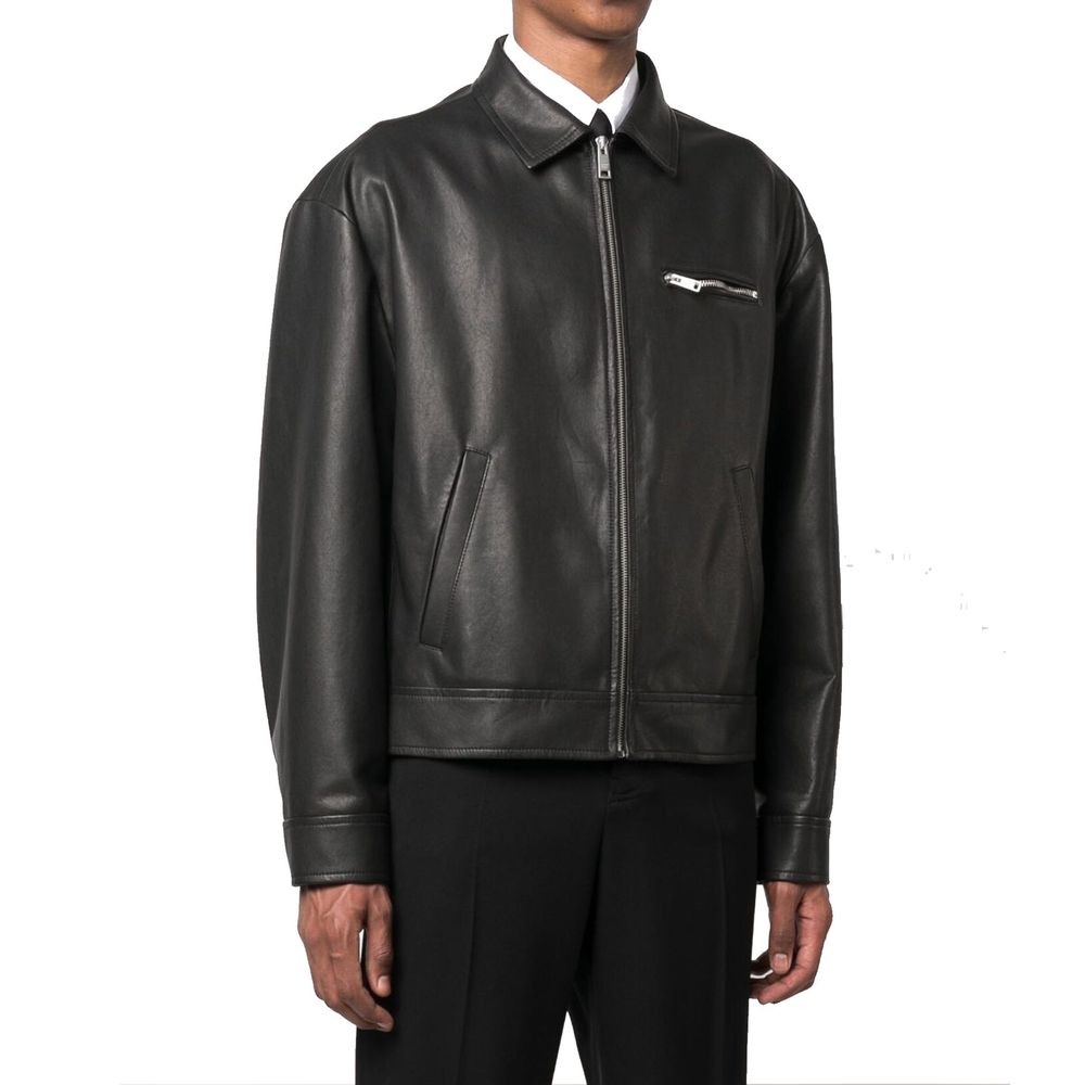 Prada Schwarze Lederjacke-2