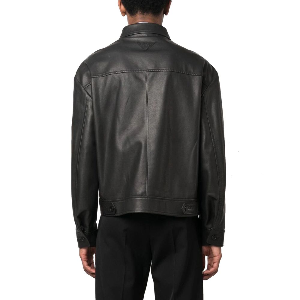 Prada Schwarze Lederjacke-3