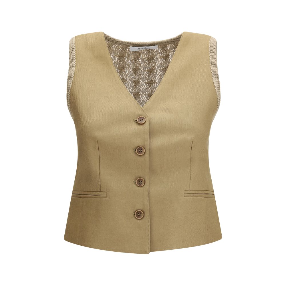 Max Mara Beige Leinenweste-1