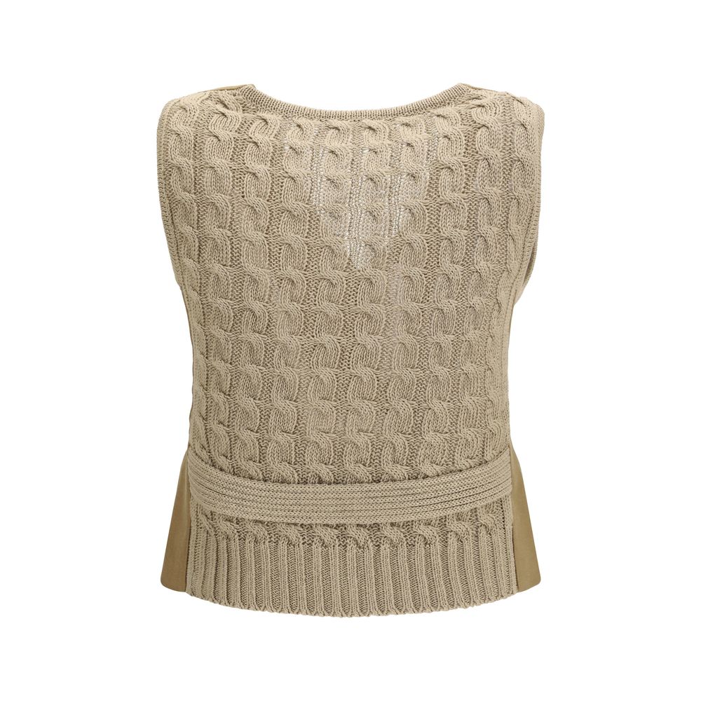 Max Mara Beige Leinenweste-2