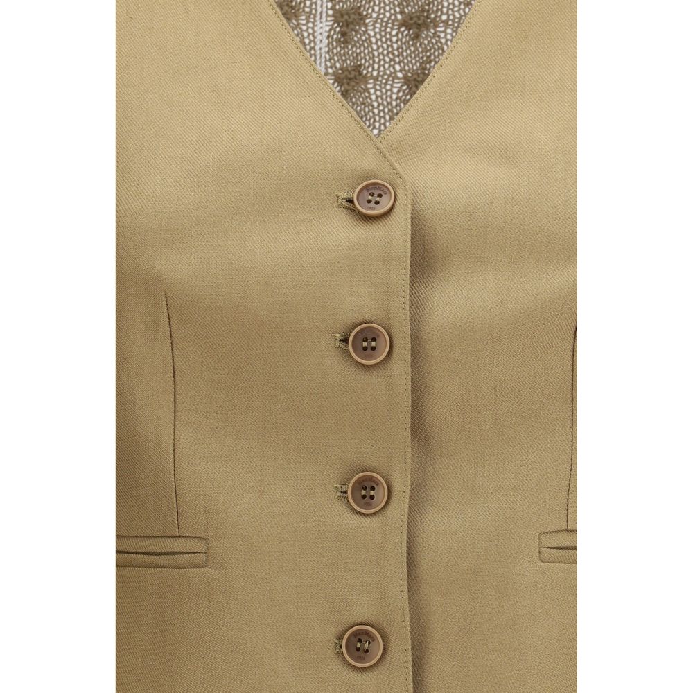 Max Mara Beige Leinenweste-3
