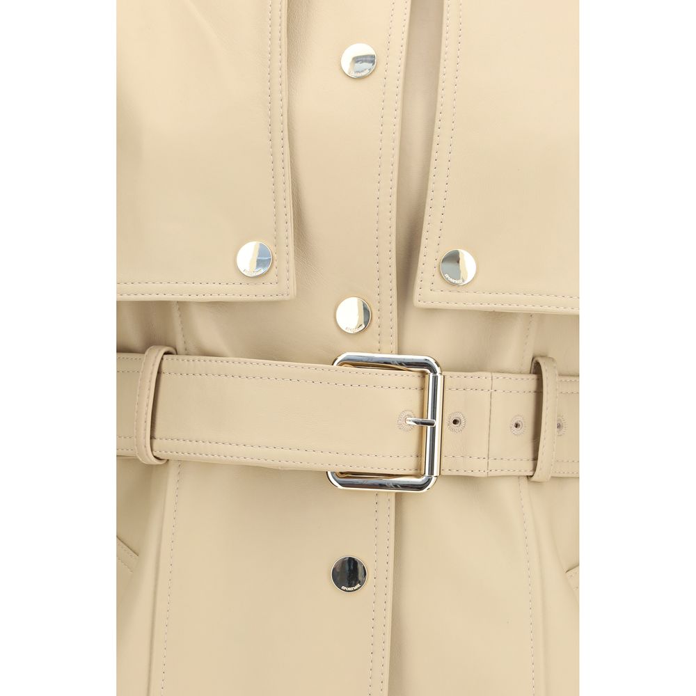 Max Mara Beige Leather Jacket-3