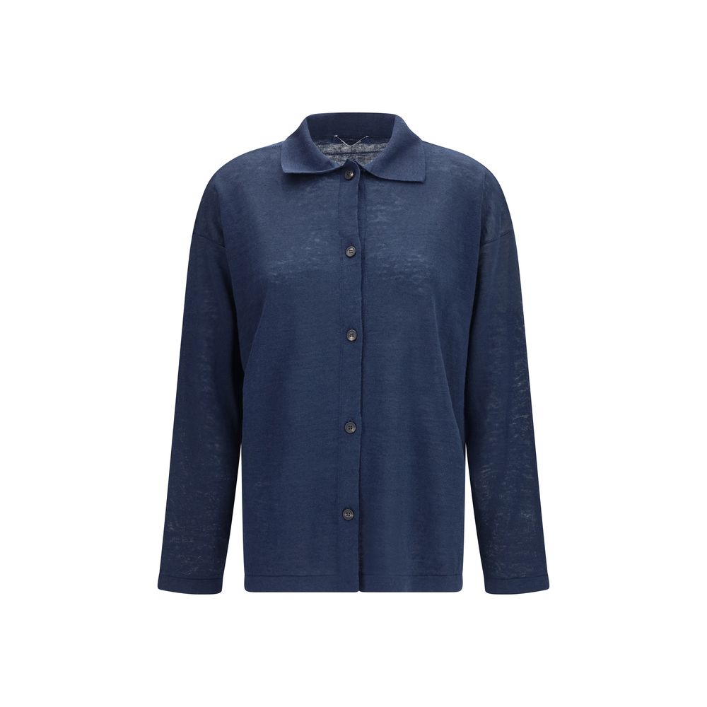 'S Max Mara Blue Linen Cardigan