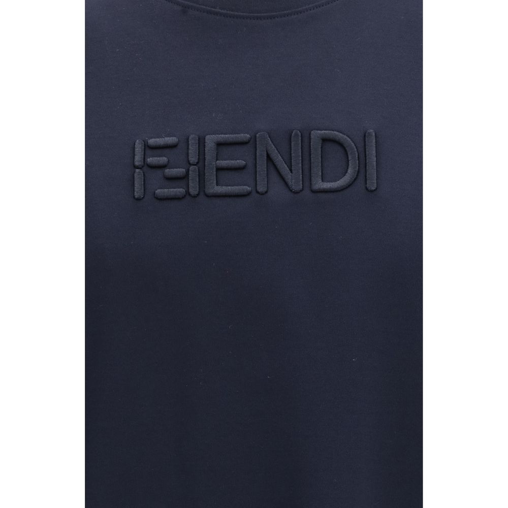 Fendi Blue Cotton T-Shirt-3