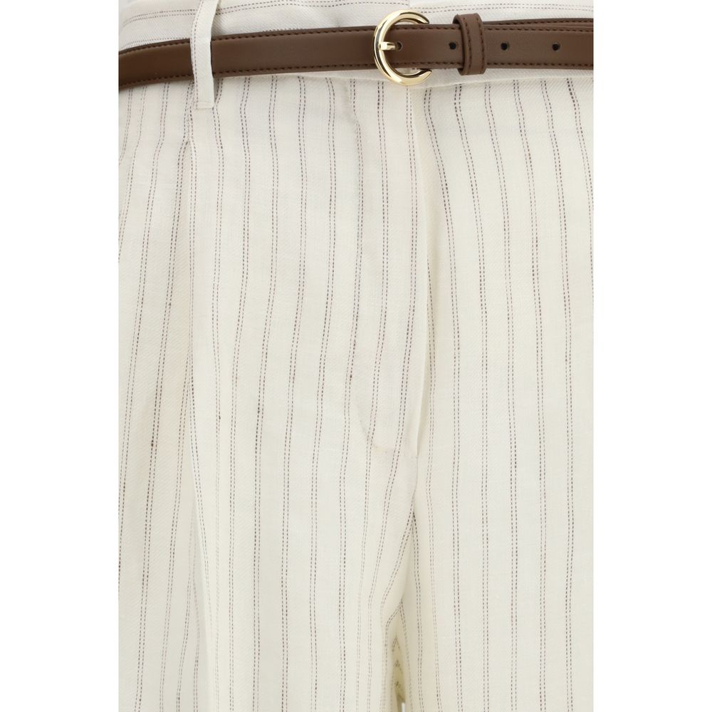 Max Mara Beige Leinen Casual Hose-3